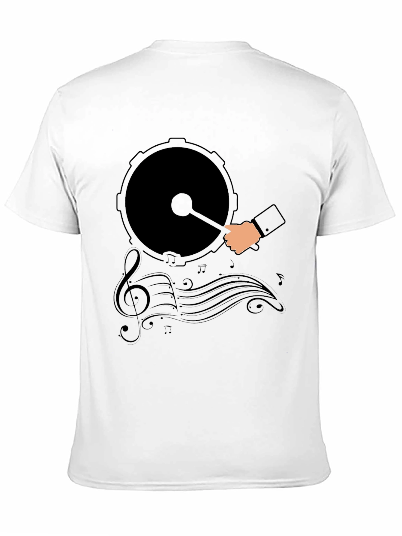 Drum and Music Graphic Tee - Black