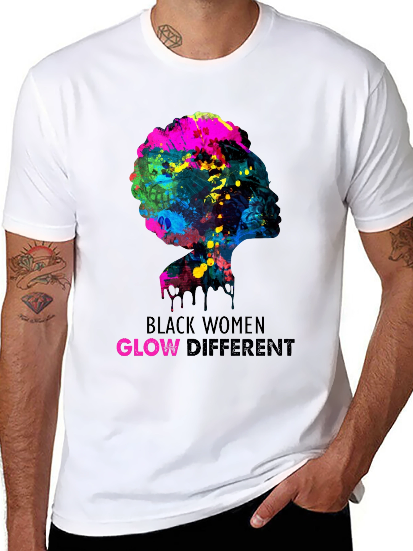 Black Women Glow Different Graphic Tee