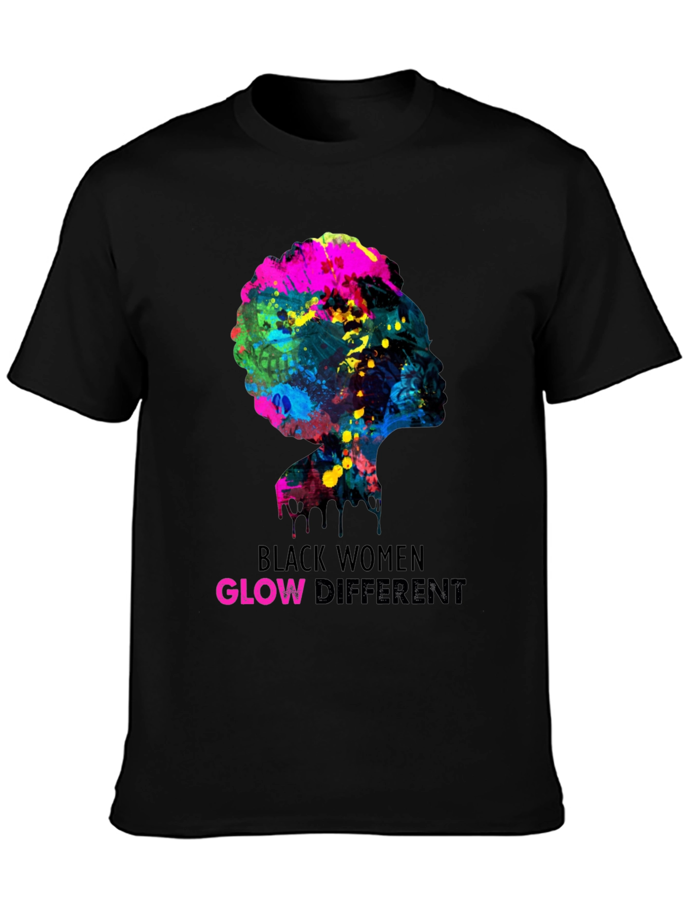 Black Women Glow Different Graphic Tee