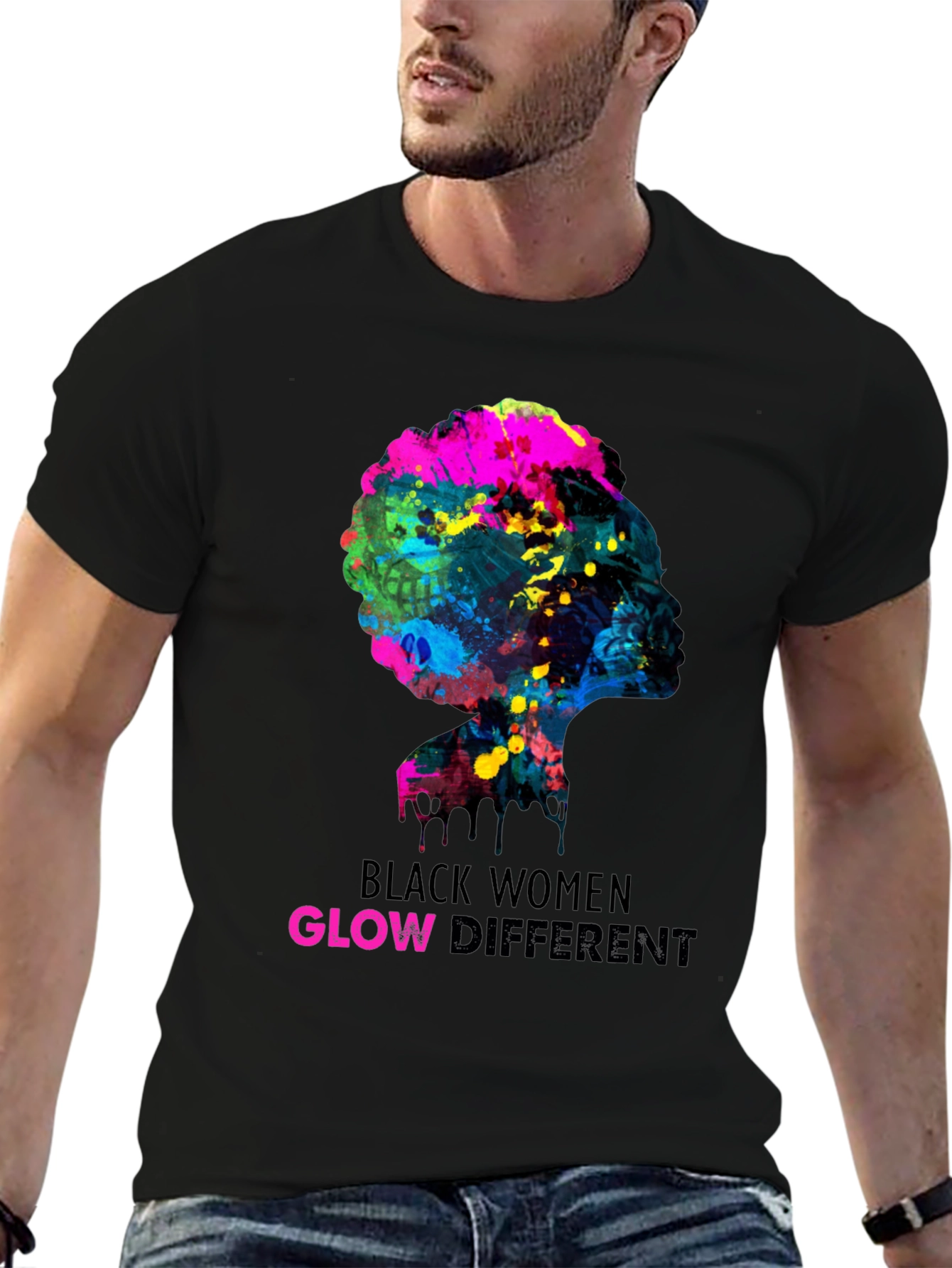 Black Women Glow Different Graphic Tee