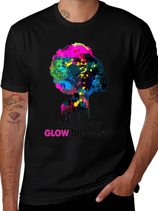 Black Women Glow Different Graphic Tee