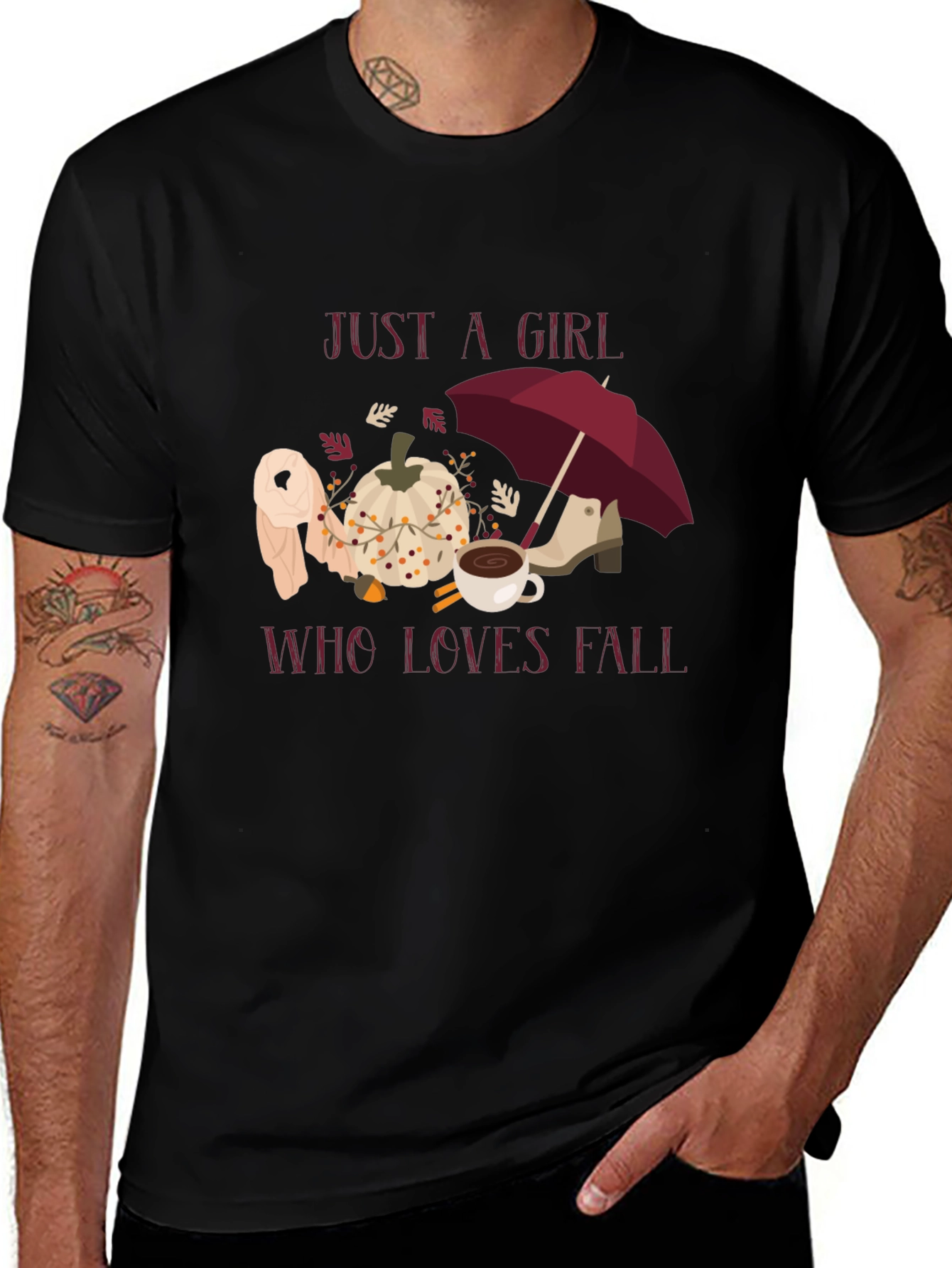 Just A Girl Who Loves Fall T-Shirt Autumn Tee