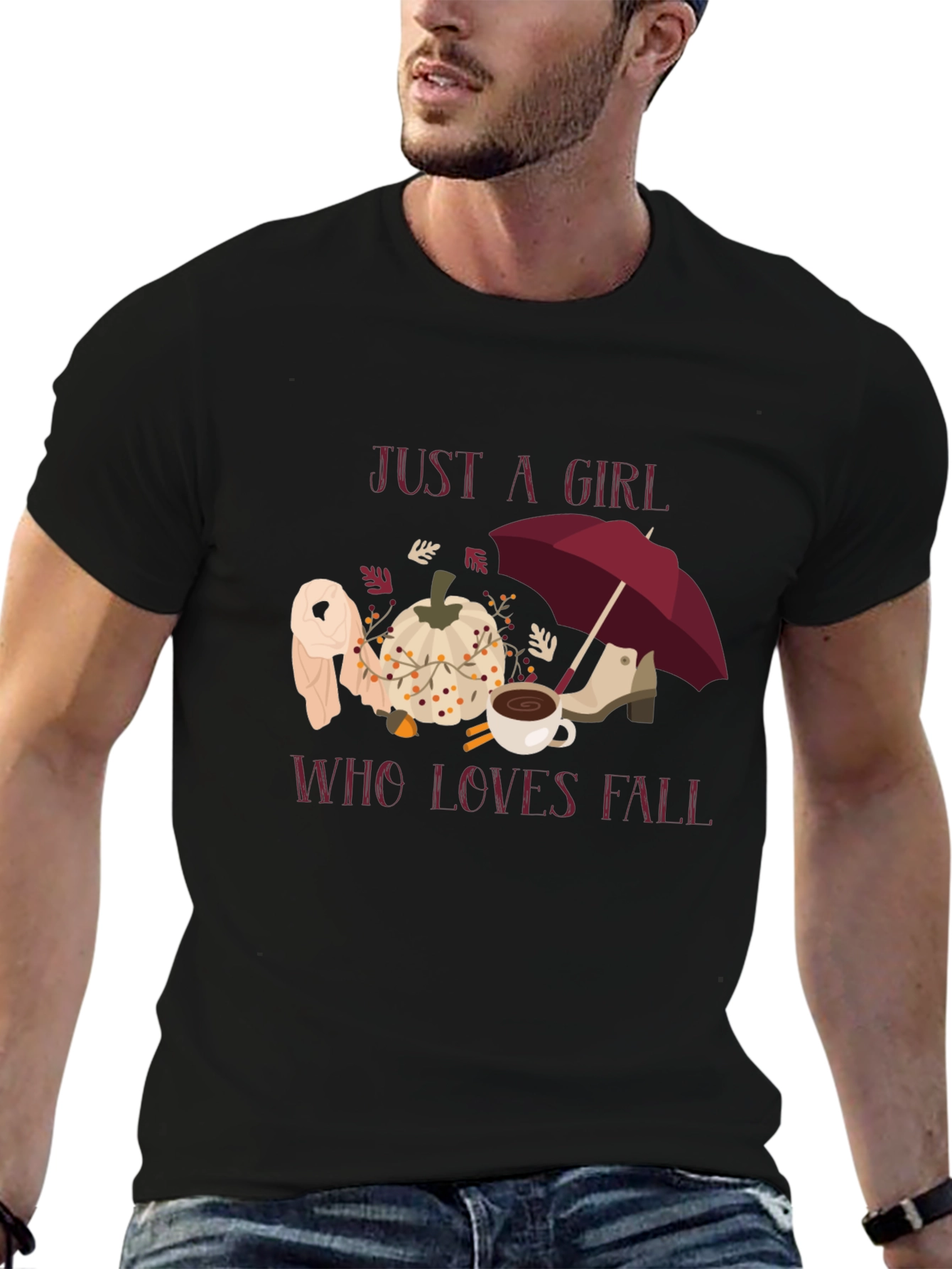 Just A Girl Who Loves Fall T-Shirt Autumn Tee