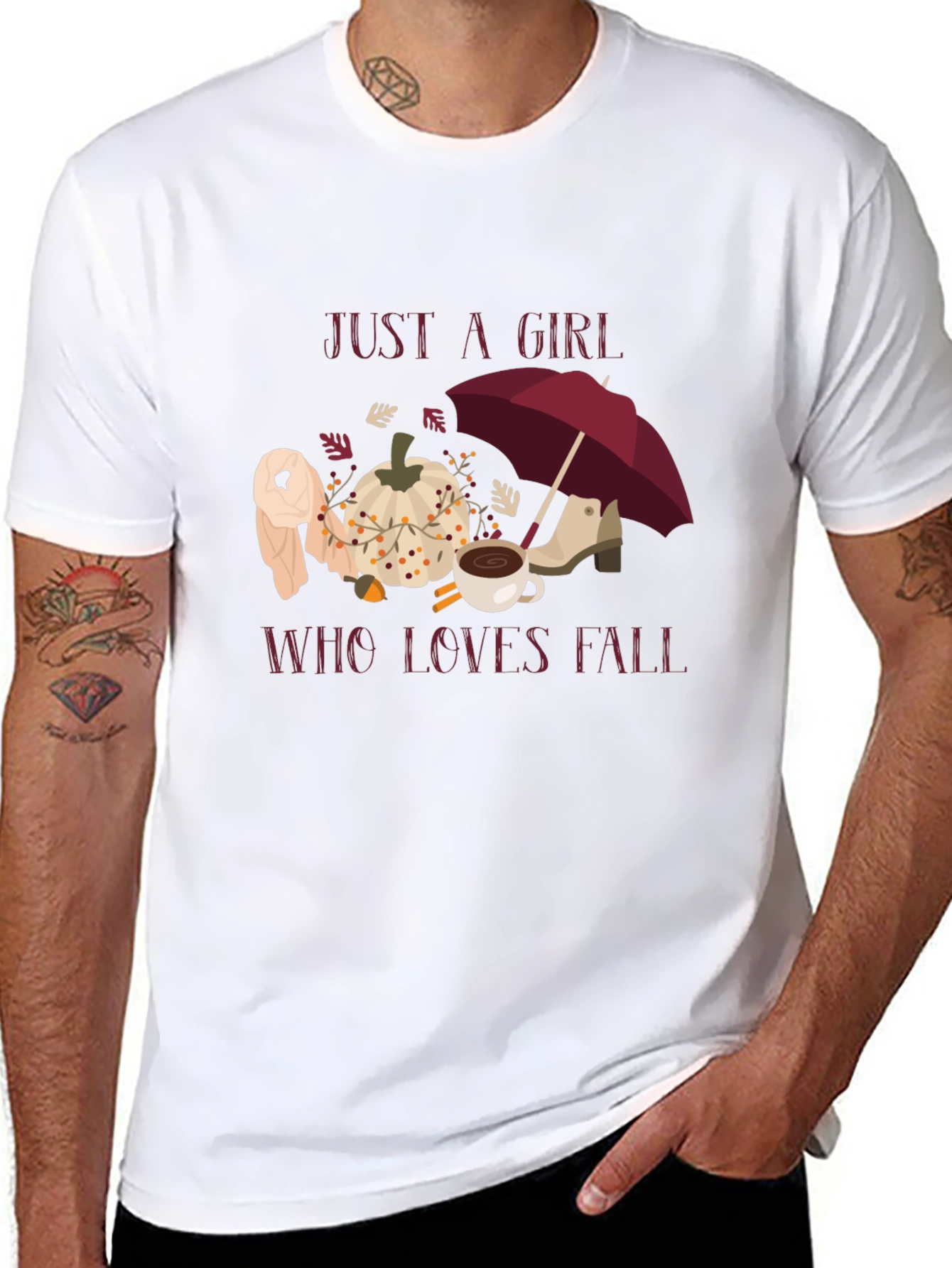 Just A Girl Who Loves Fall T-Shirt Autumn Tee