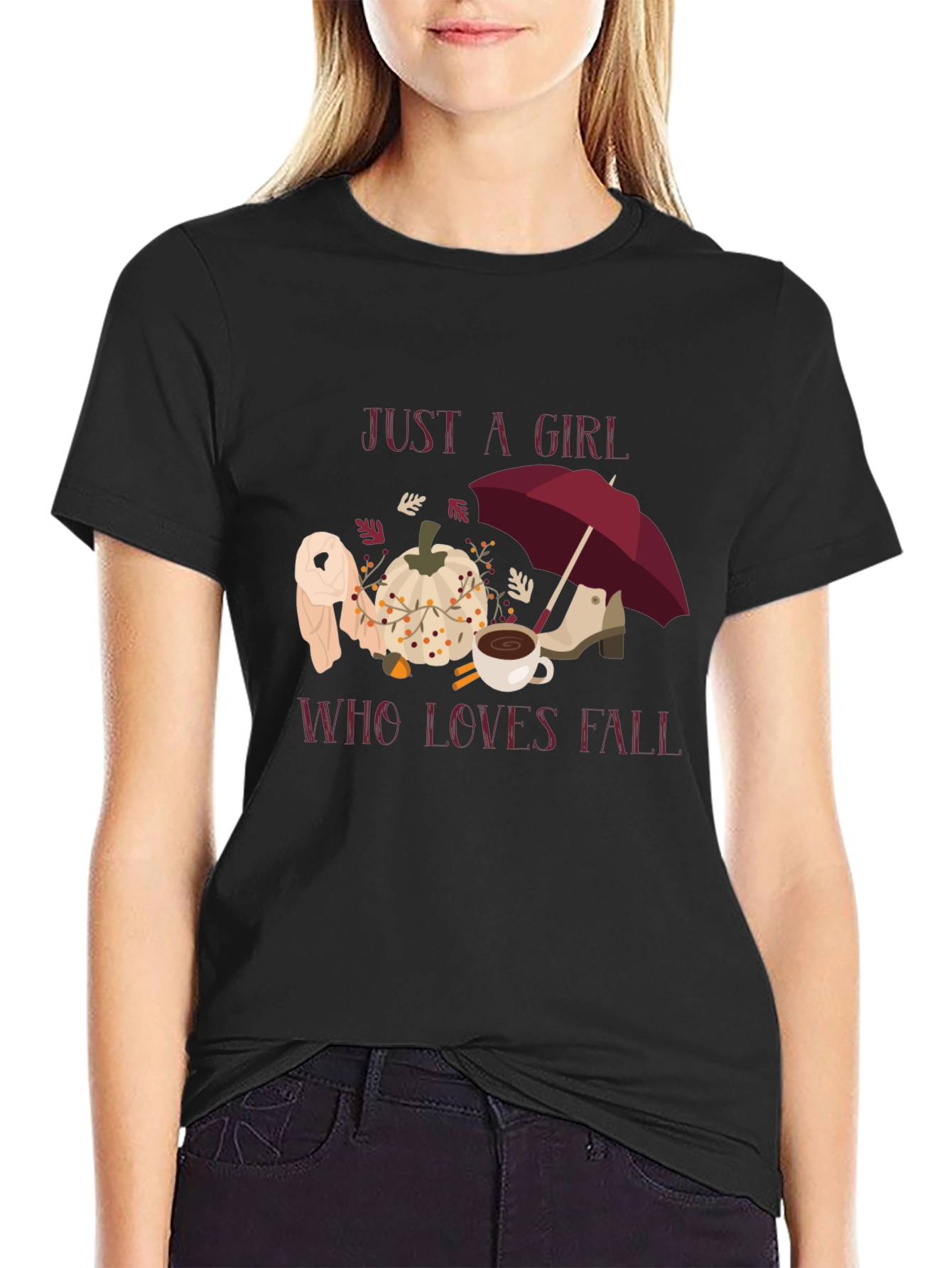 Just A Girl Who Loves Fall T-Shirt Autumn Tee