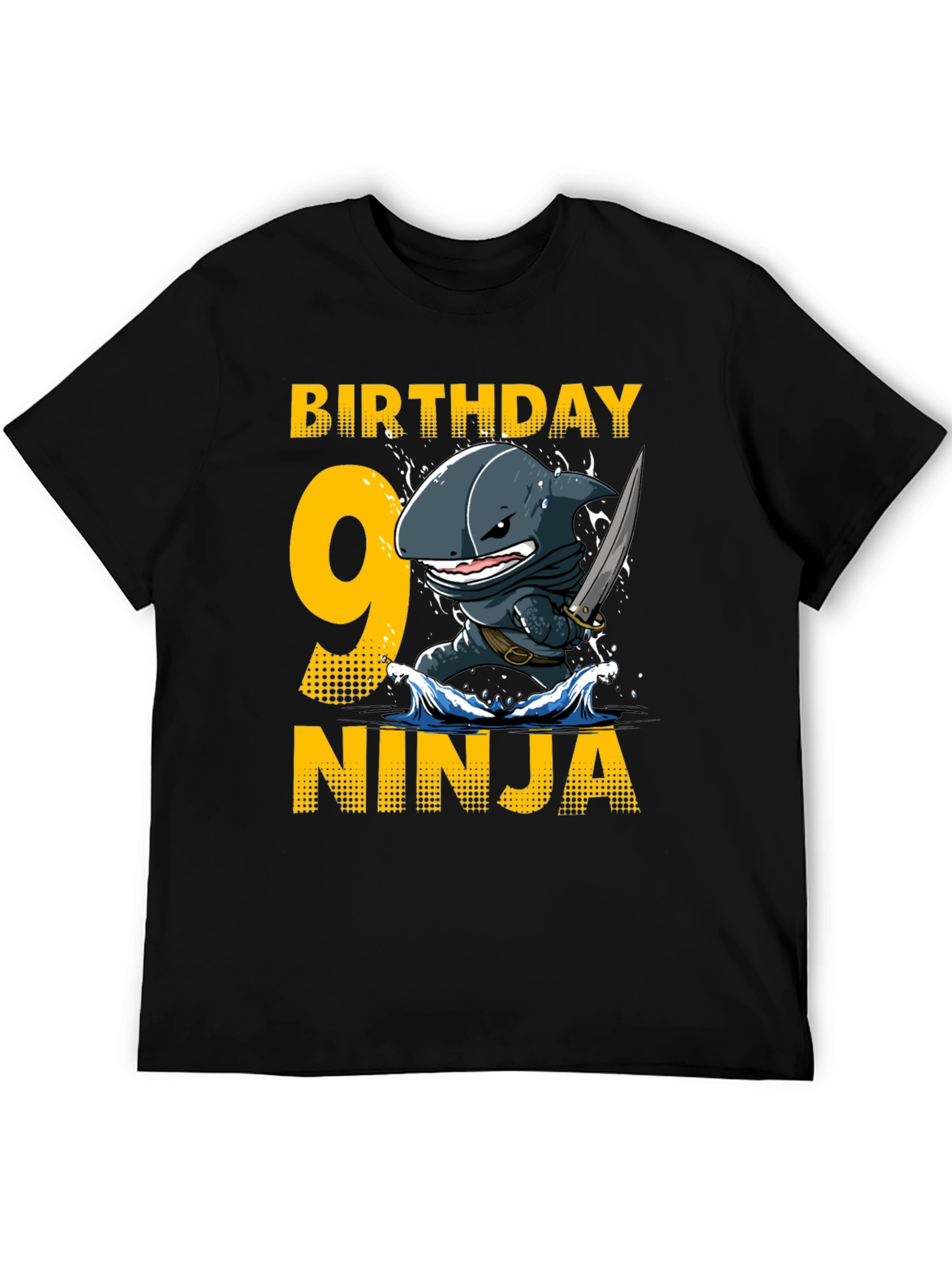 Birthday Shark Ninja T-Shirt - 9 Years Old