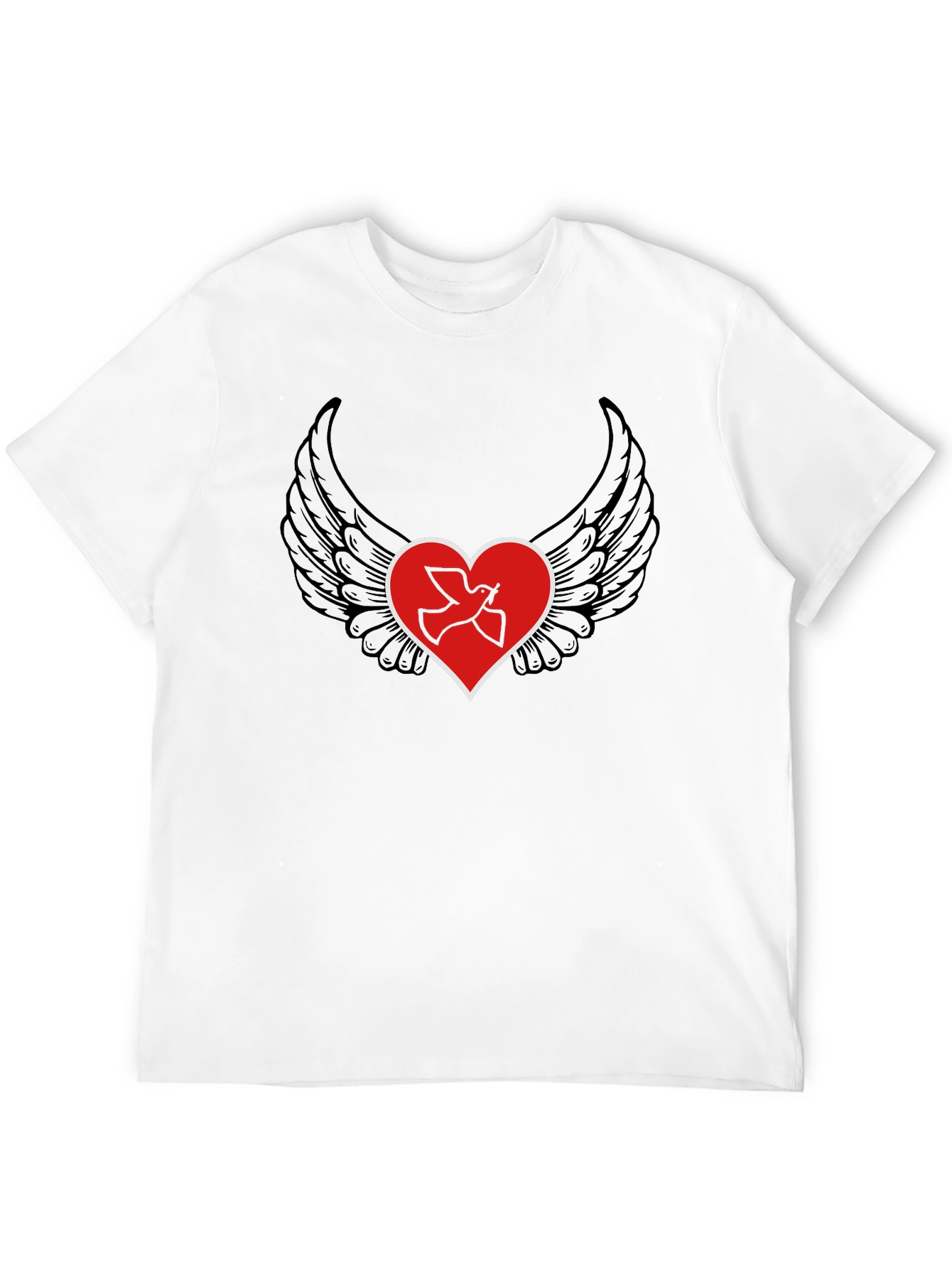 Heart Wings Peace Dove Graphic T-Shirt