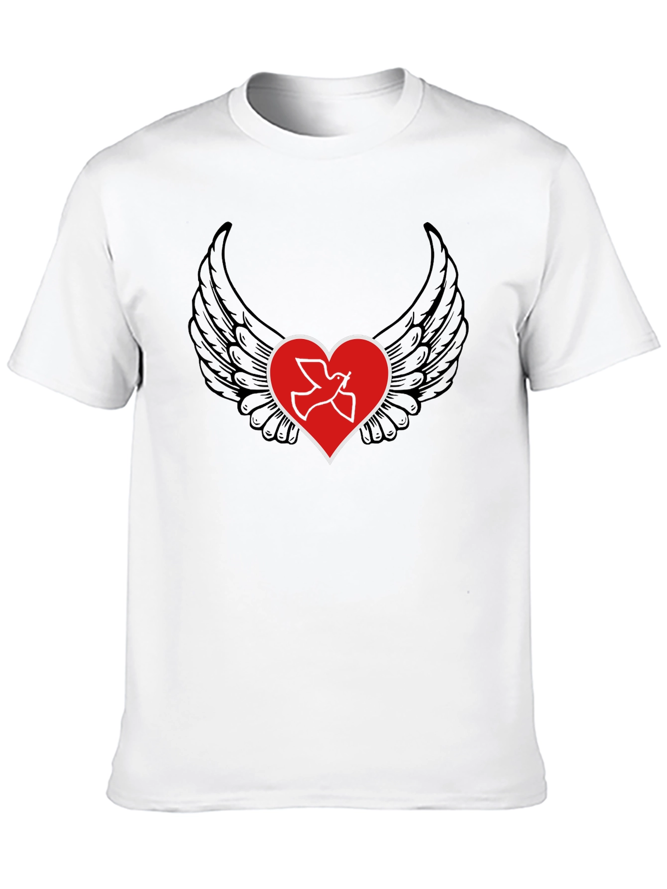 Heart Wings Peace Dove Graphic T-Shirt