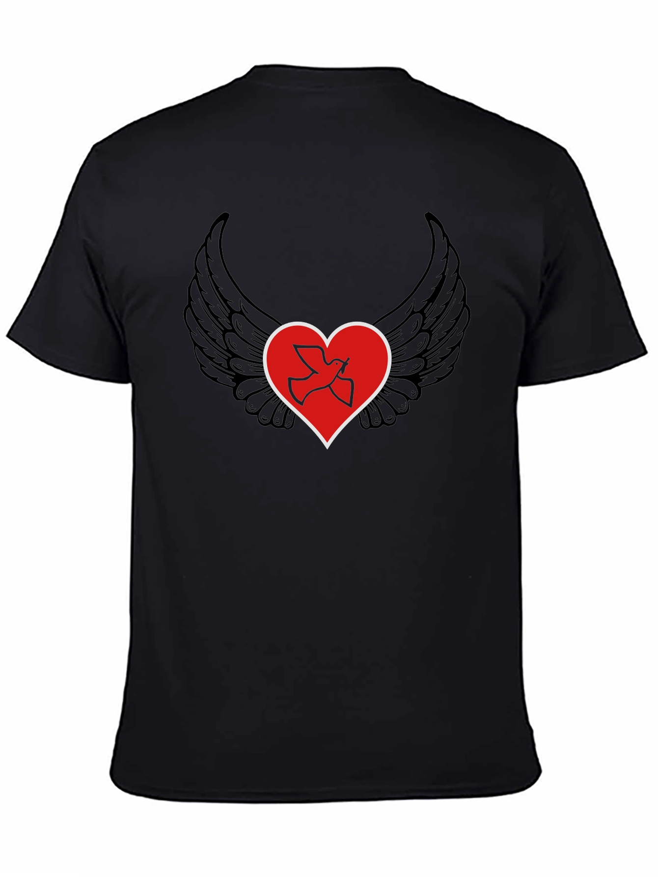 Heart Wings Peace Dove Graphic T-Shirt