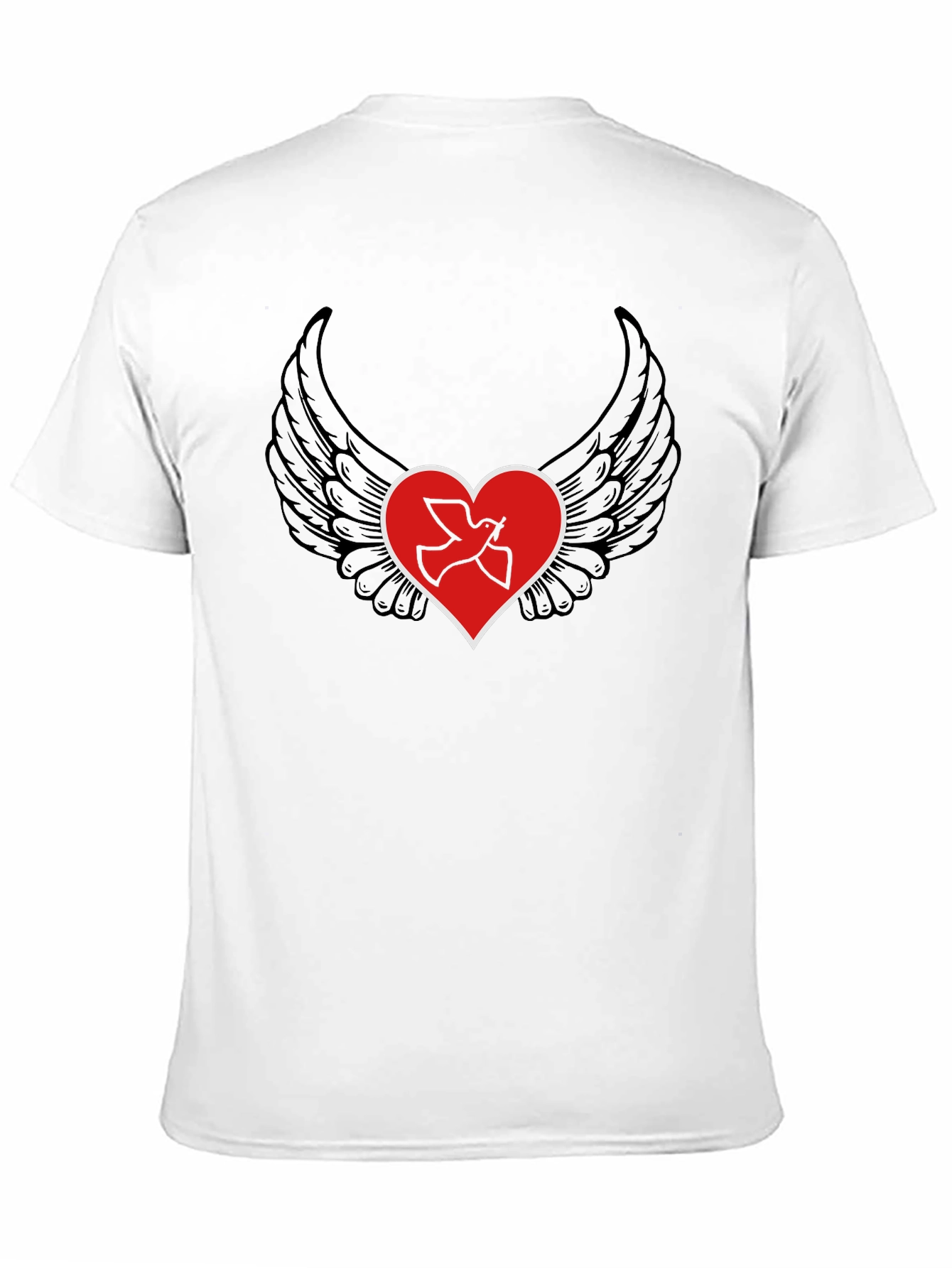 Heart Wings Peace Dove Graphic T-Shirt