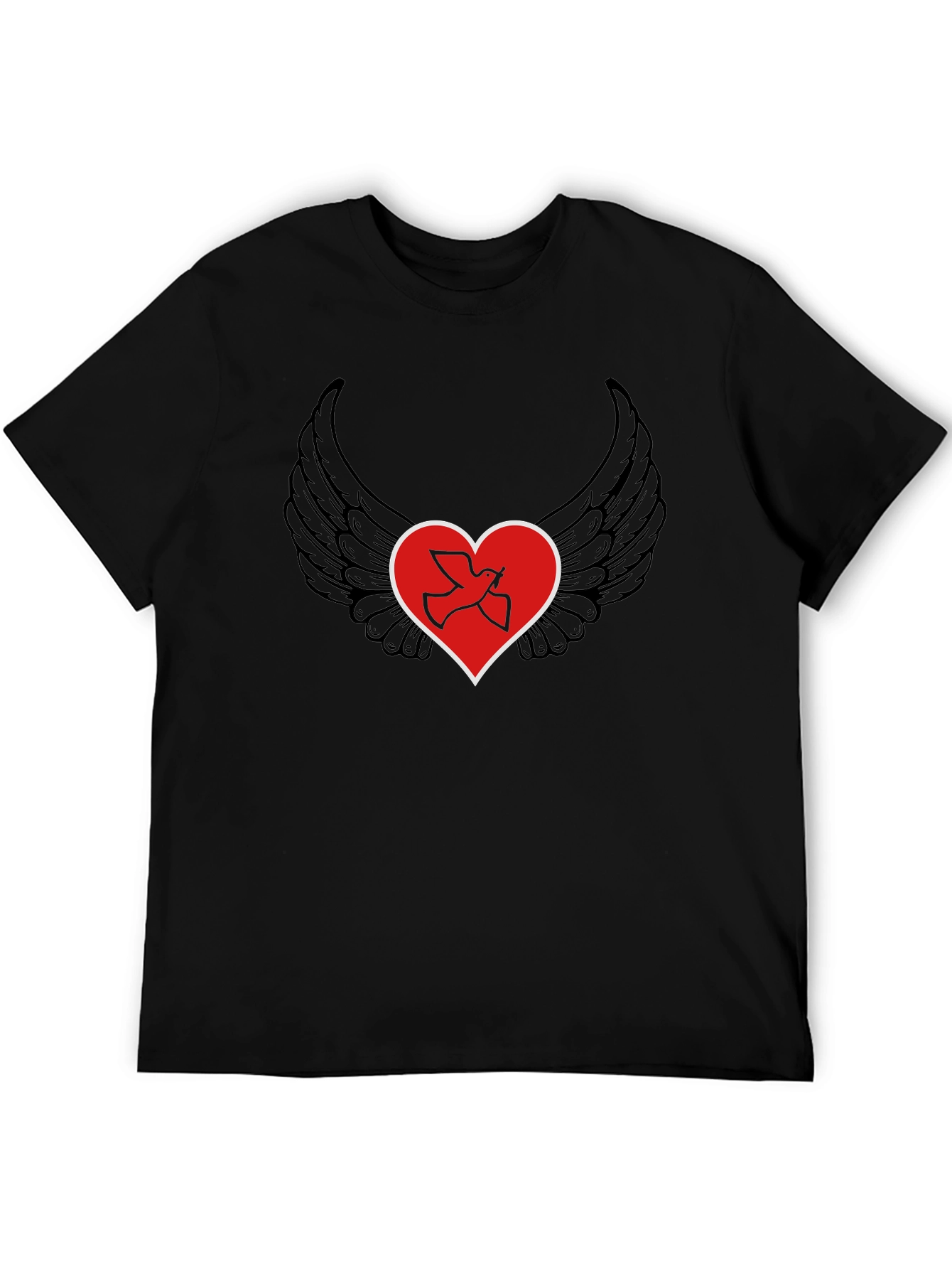 Heart Wings Peace Dove Graphic T-Shirt