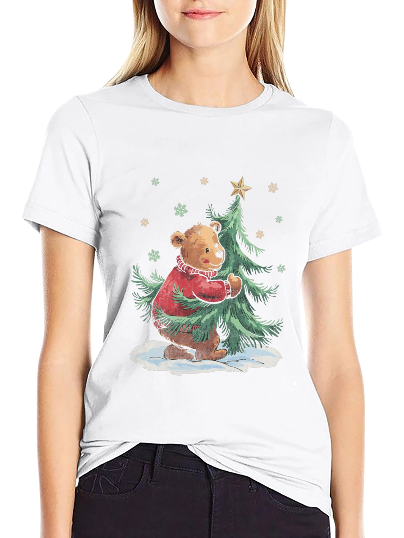 Festive Bear Christmas Tree T-Shirt