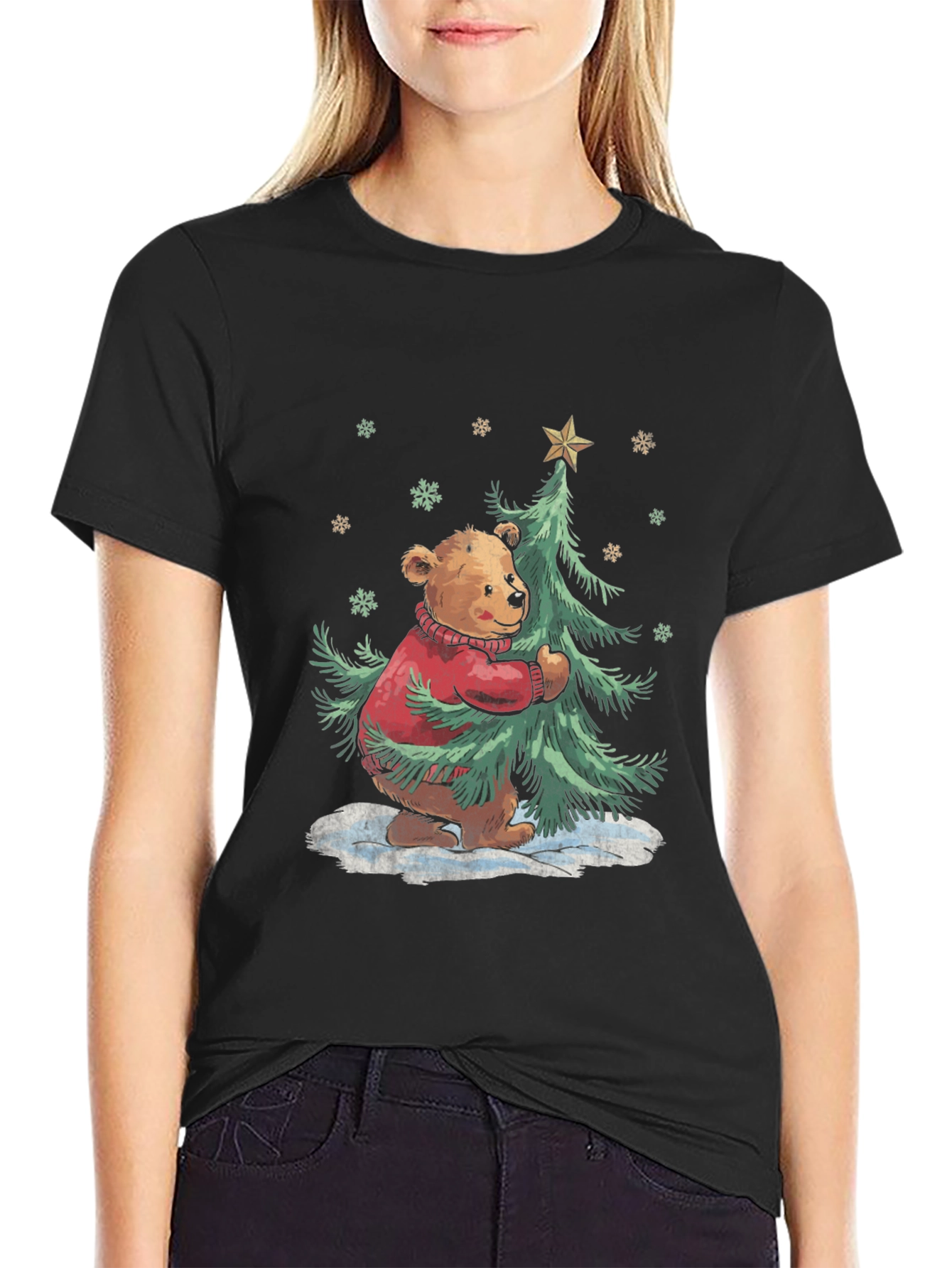 Festive Bear Christmas Tree T-Shirt