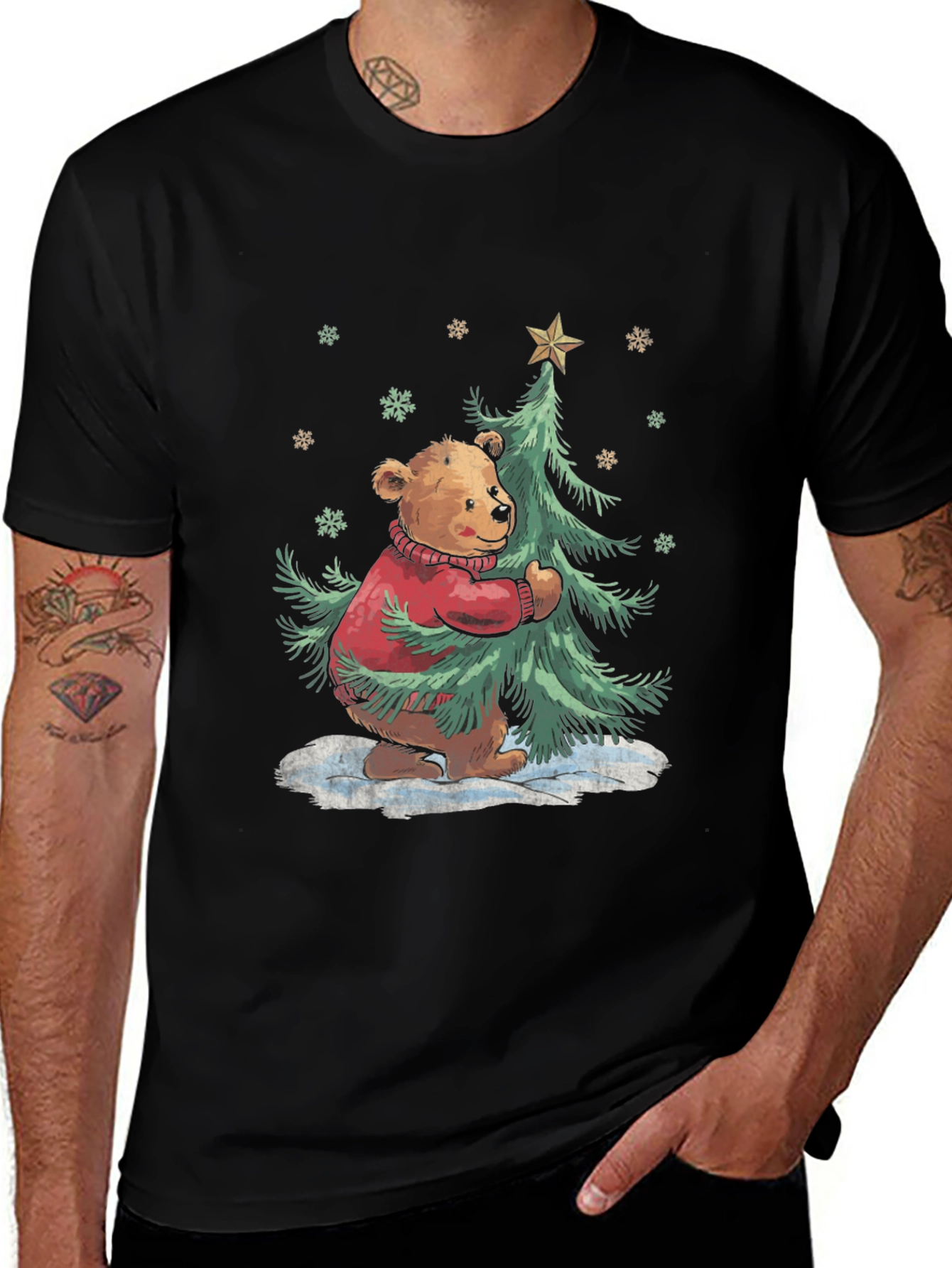 Festive Bear Christmas Tree T-Shirt