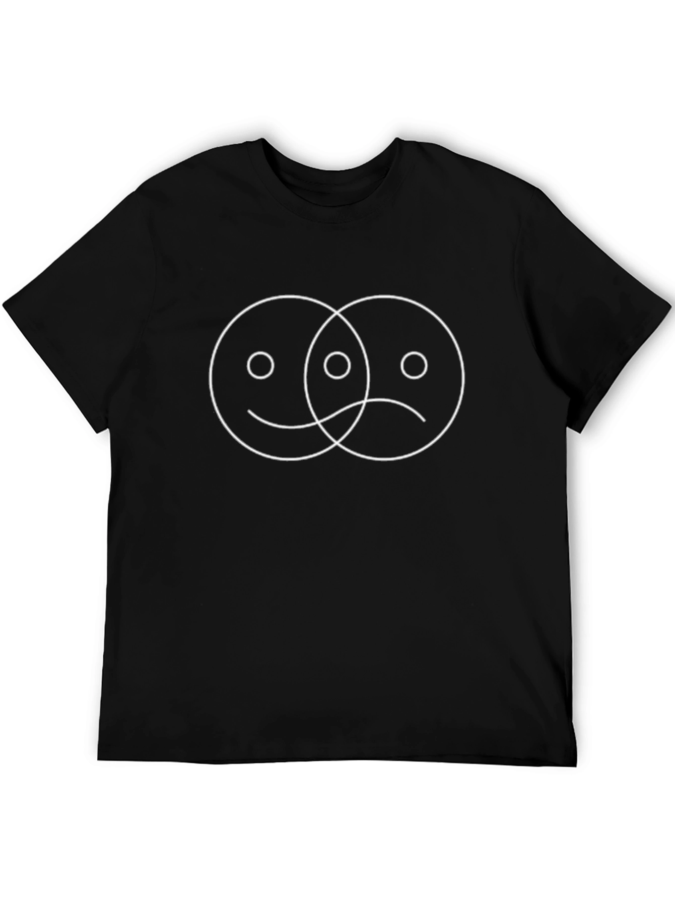 Happy Sad Face T-Shirt - Black Graphic Tee