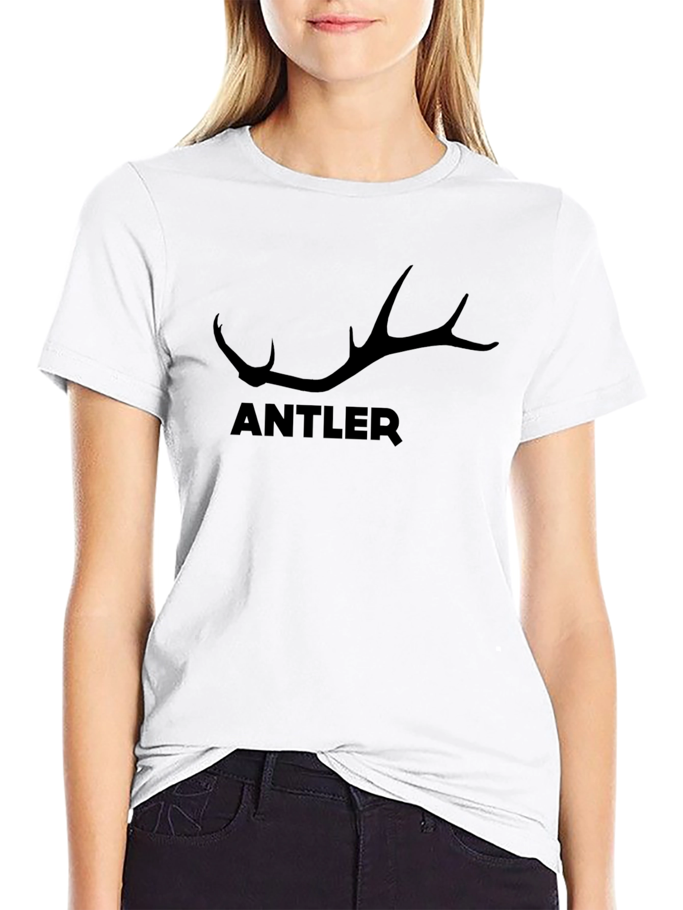 Antler Graphic Tee - Mens Black Crewneck T-Shirt