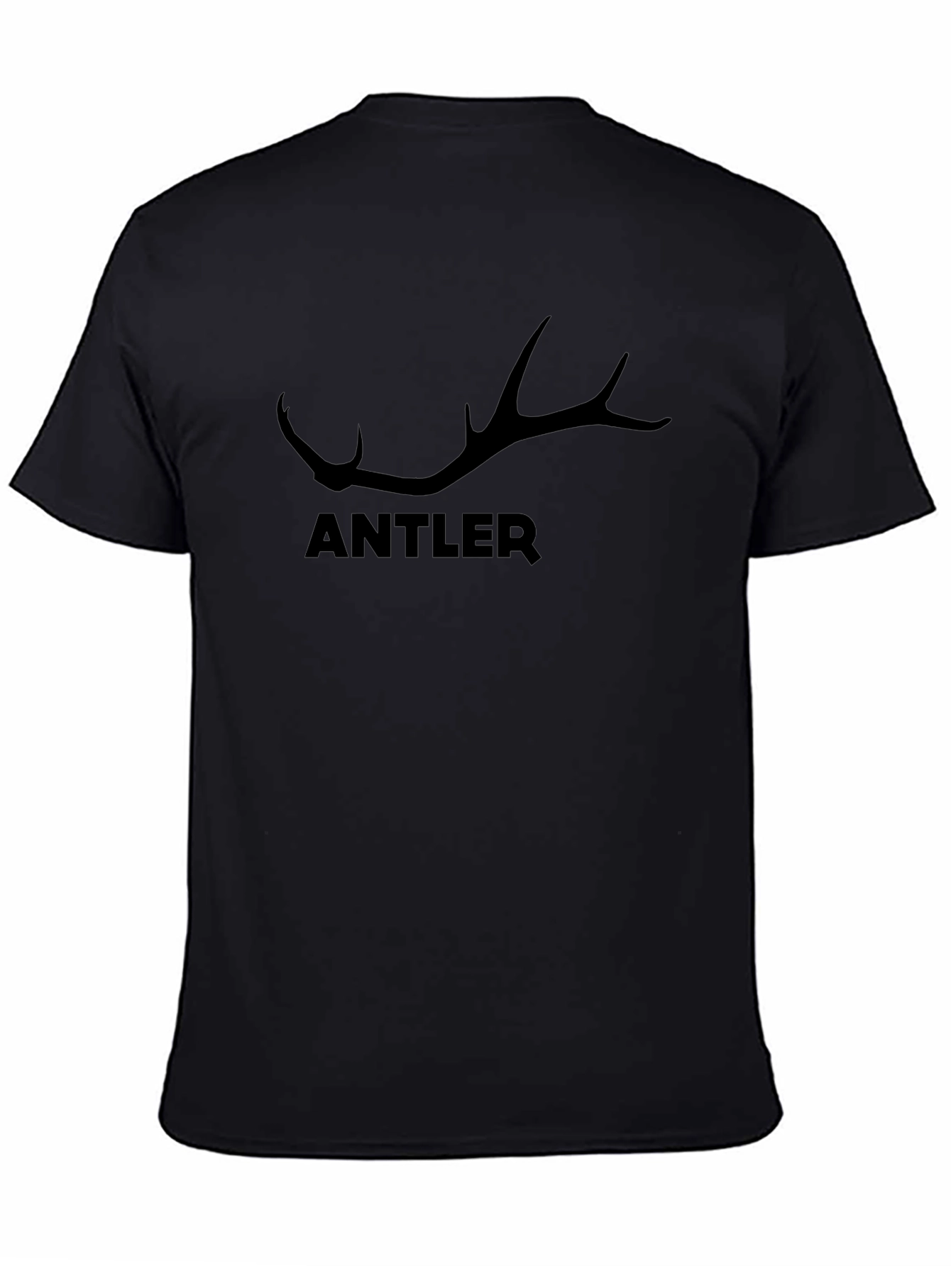 Antler Graphic Tee - Mens Black Crewneck T-Shirt