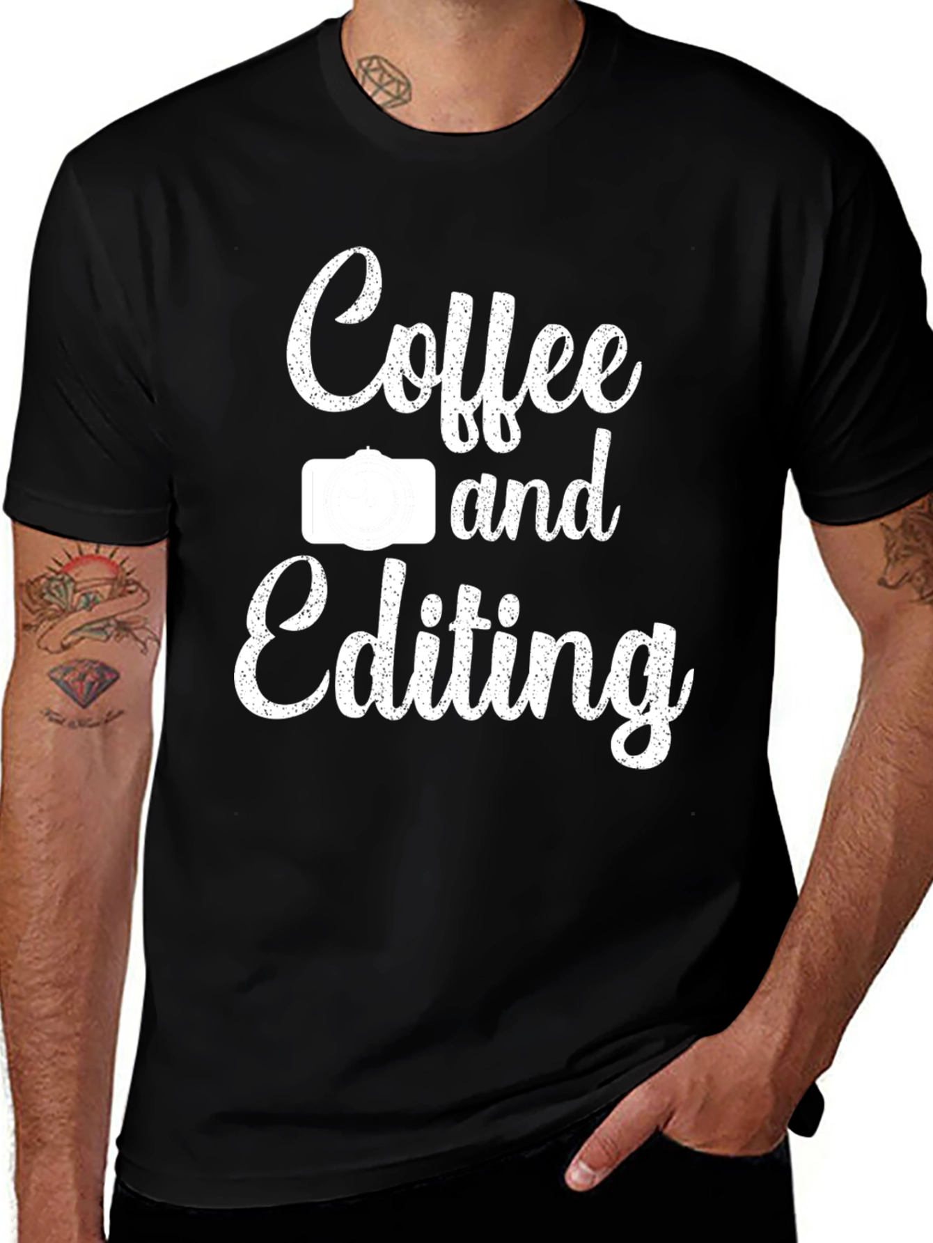 Coffee & Editing T-Shirt - Photographers Graphic Tee