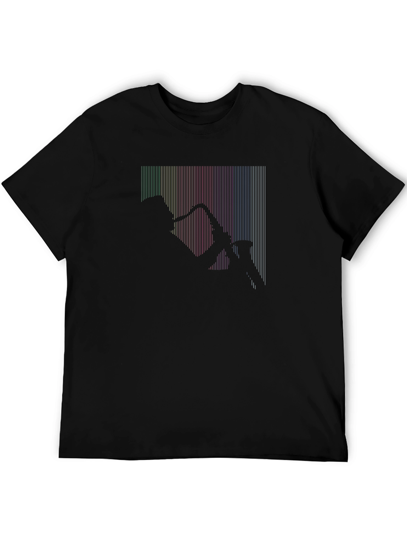 Saxophone Silhouette Rainbow Lines T-Shirt