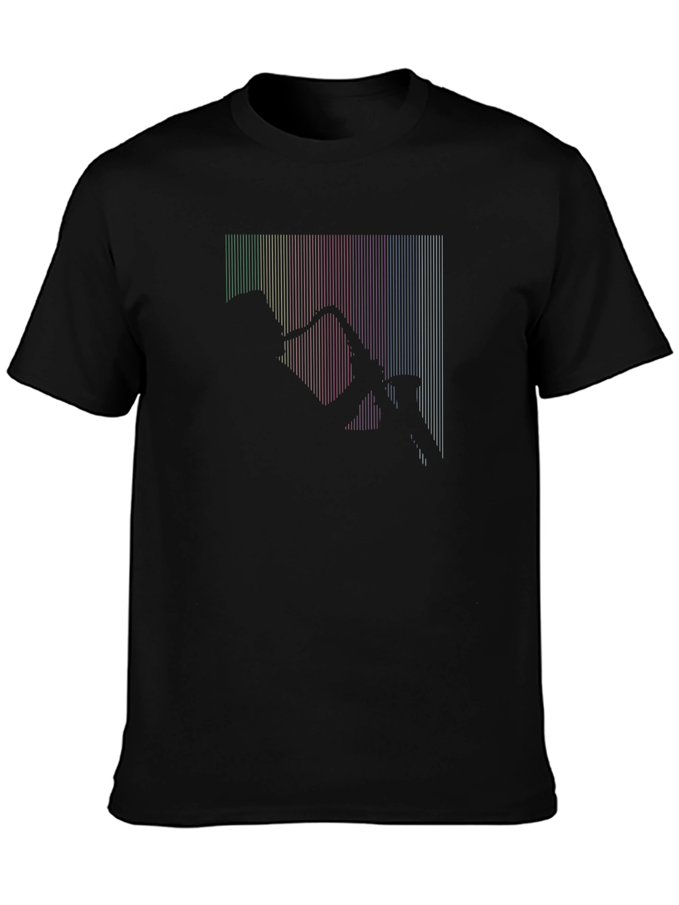 Saxophone Silhouette Rainbow Lines T-Shirt