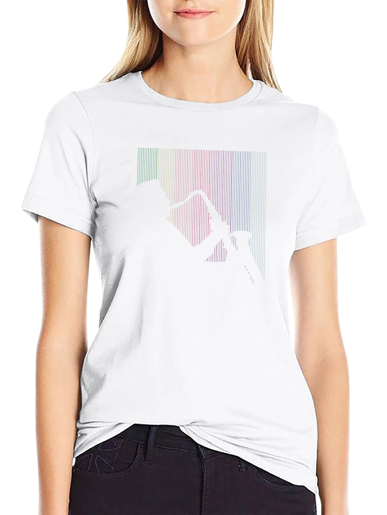 Saxophone Silhouette Rainbow Lines T-Shirt
