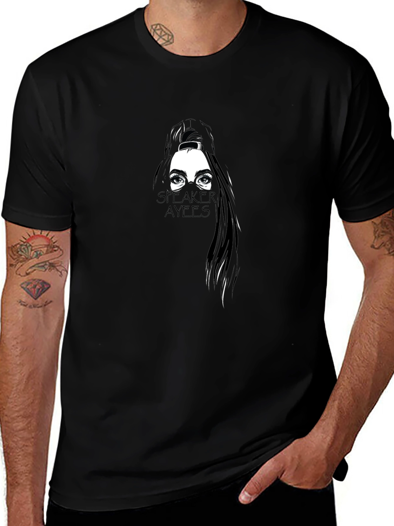 Speaker Ayees Graphic T-Shirt - Black