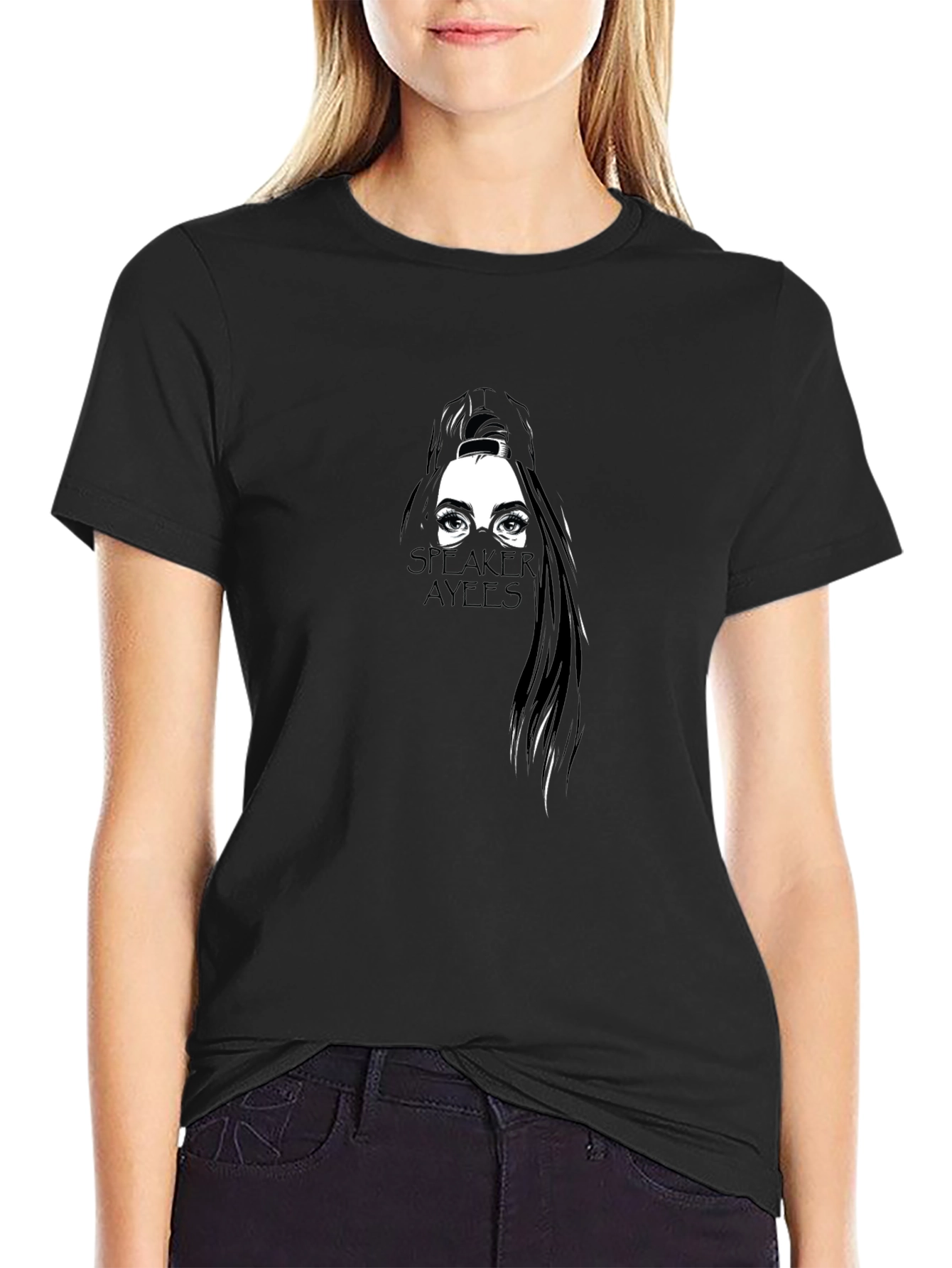 Speaker Ayees Graphic T-Shirt - Black