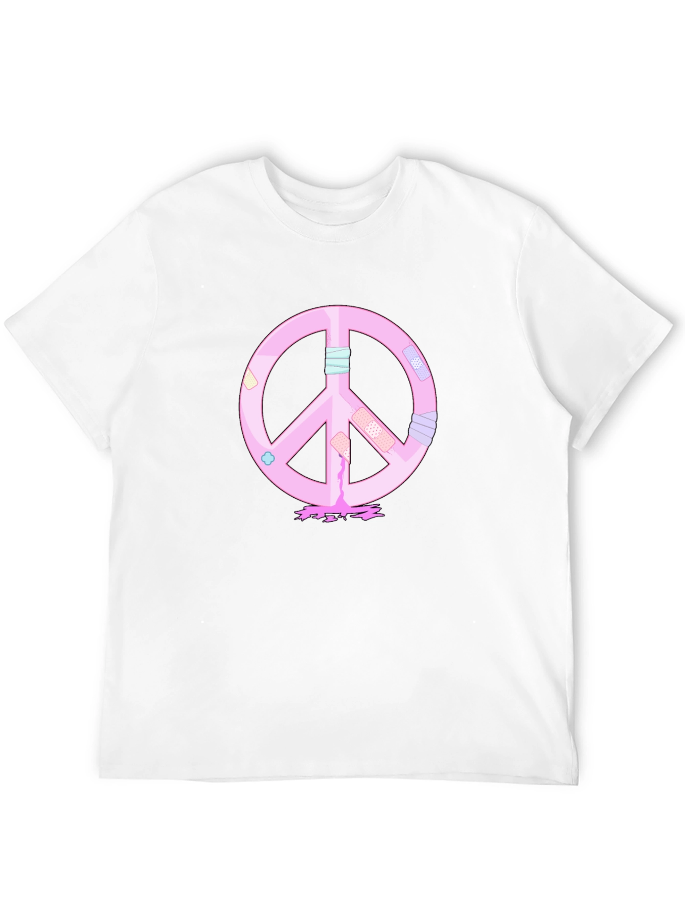 Peace Sign T-Shirt - Pink Bandage Design