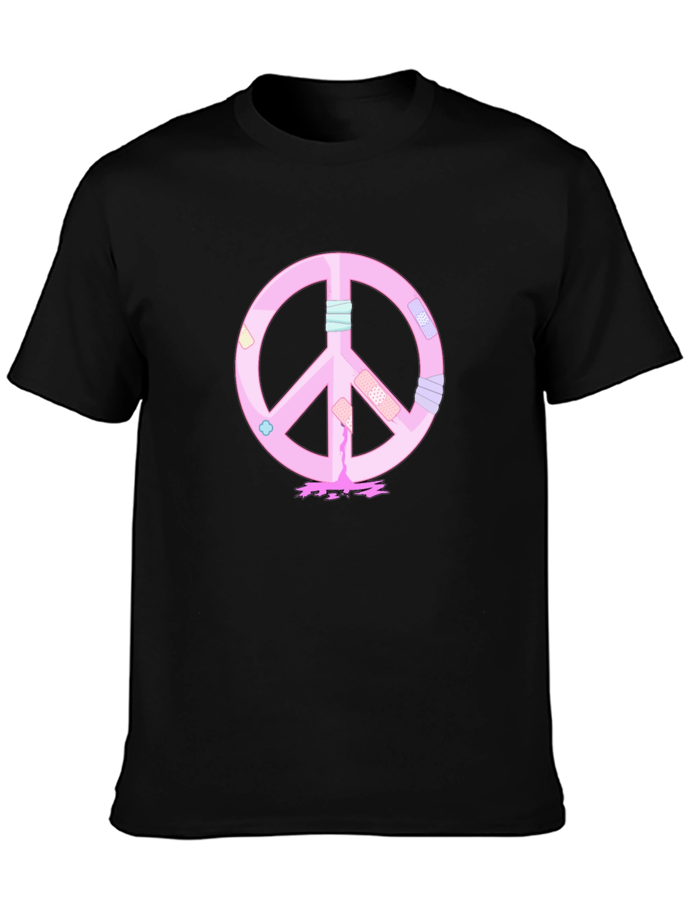 Peace Sign T-Shirt - Pink Bandage Design