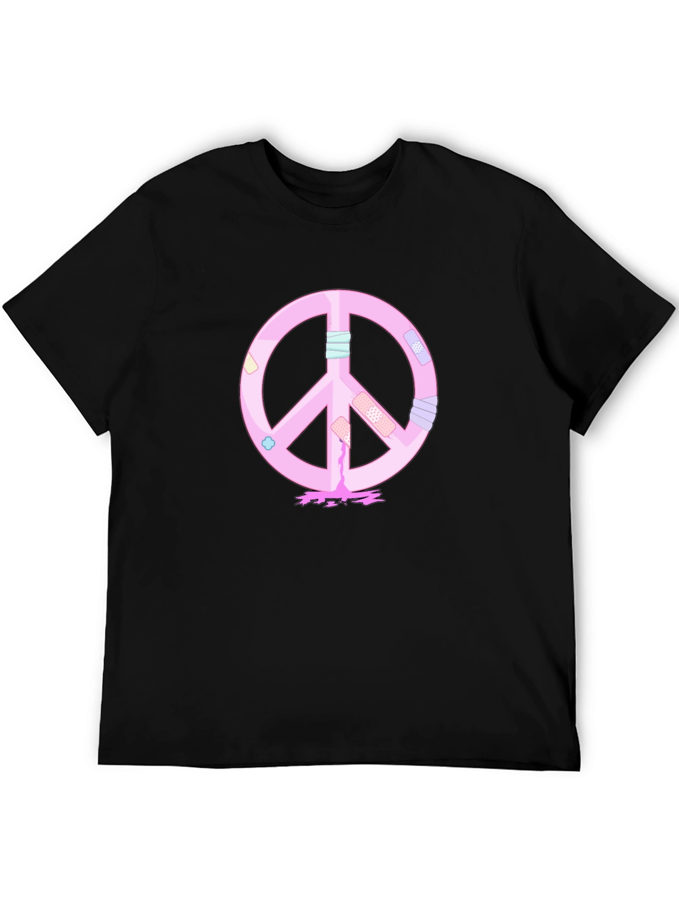 Peace Sign T-Shirt - Pink Bandage Design
