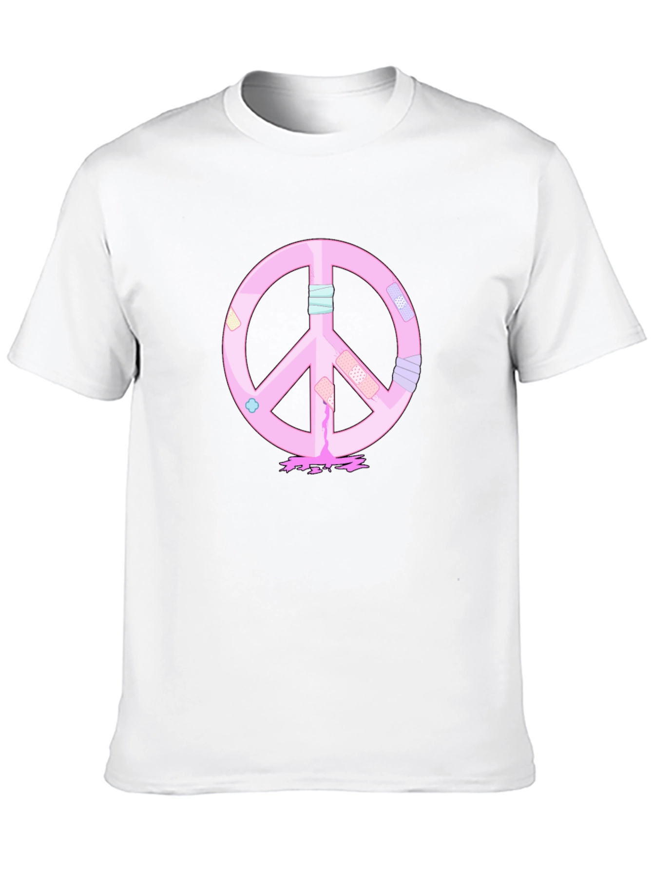 Peace Sign T-Shirt - Pink Bandage Design