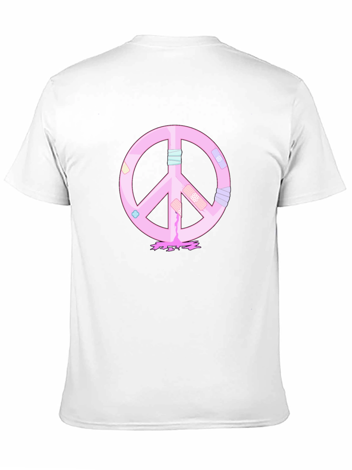 Peace Sign T-Shirt - Pink Bandage Design
