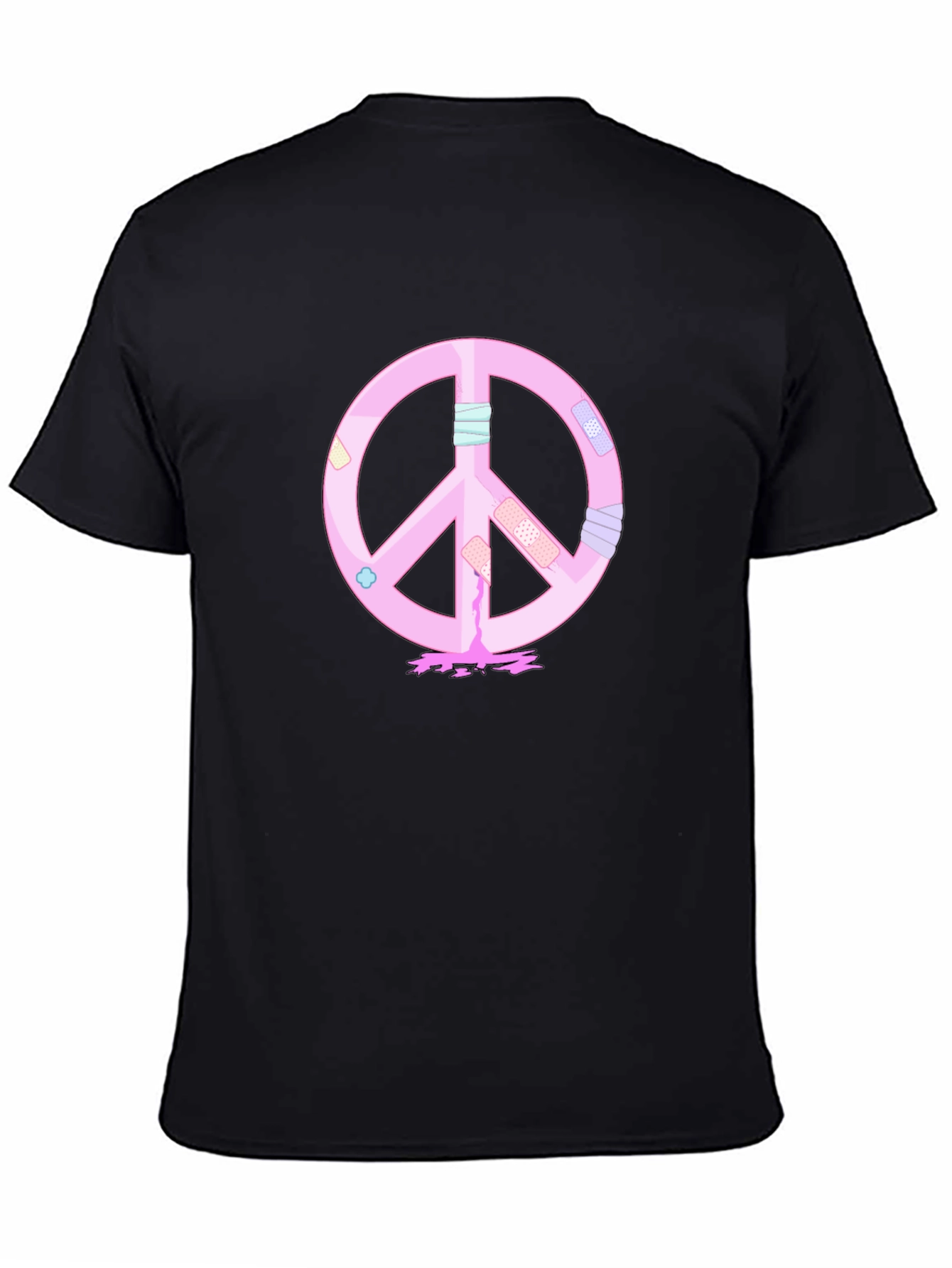 Peace Sign T-Shirt - Pink Bandage Design