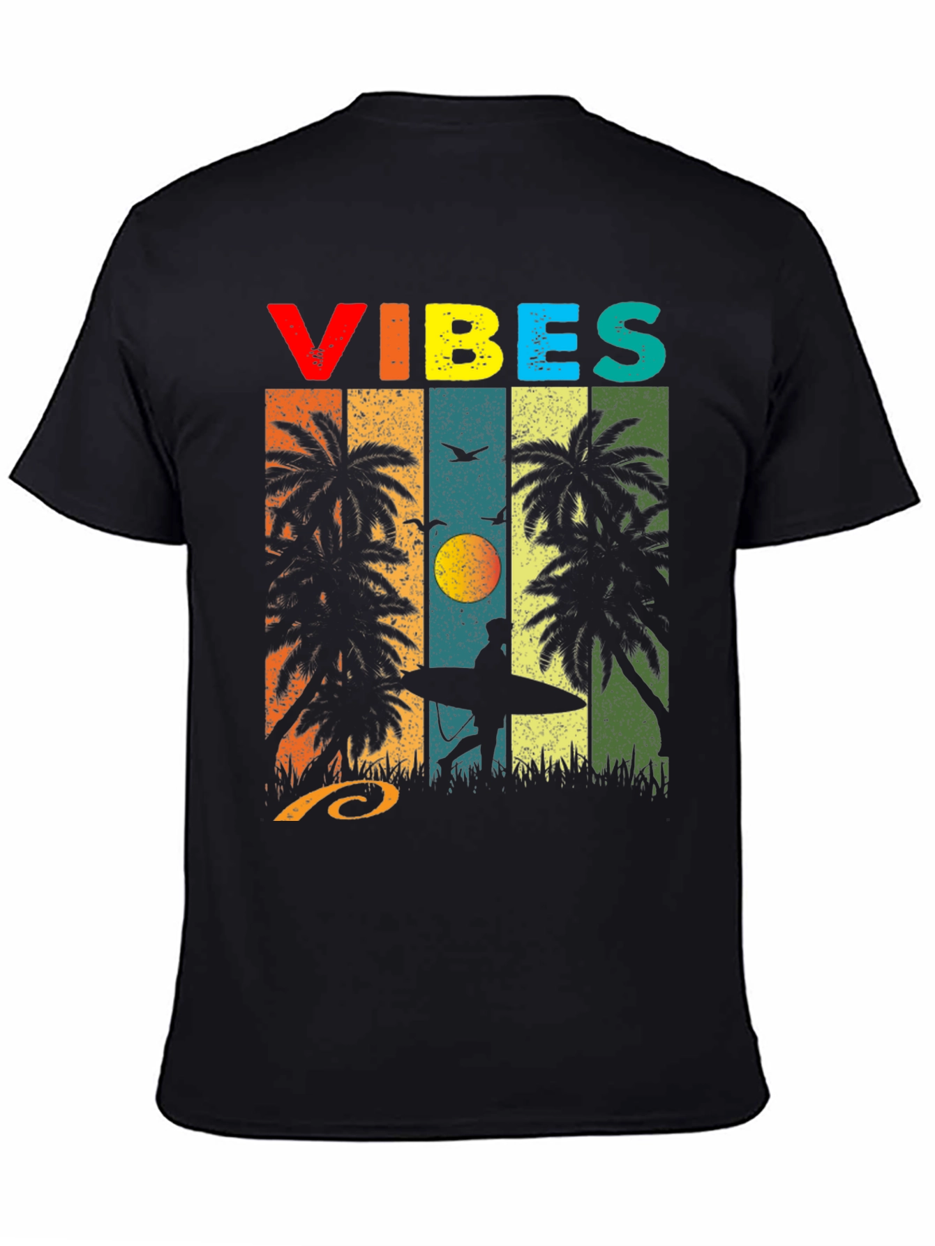 Retro Vibes Palm Tree Surf T-Shirt