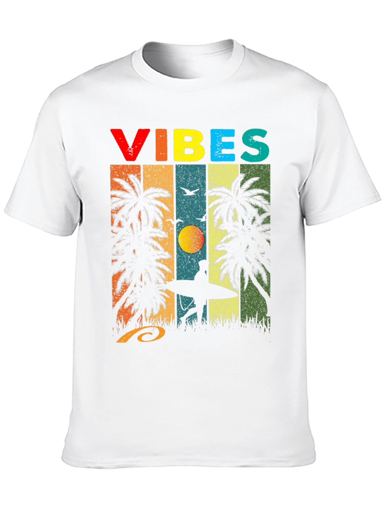 Retro Vibes Palm Tree Surf T-Shirt