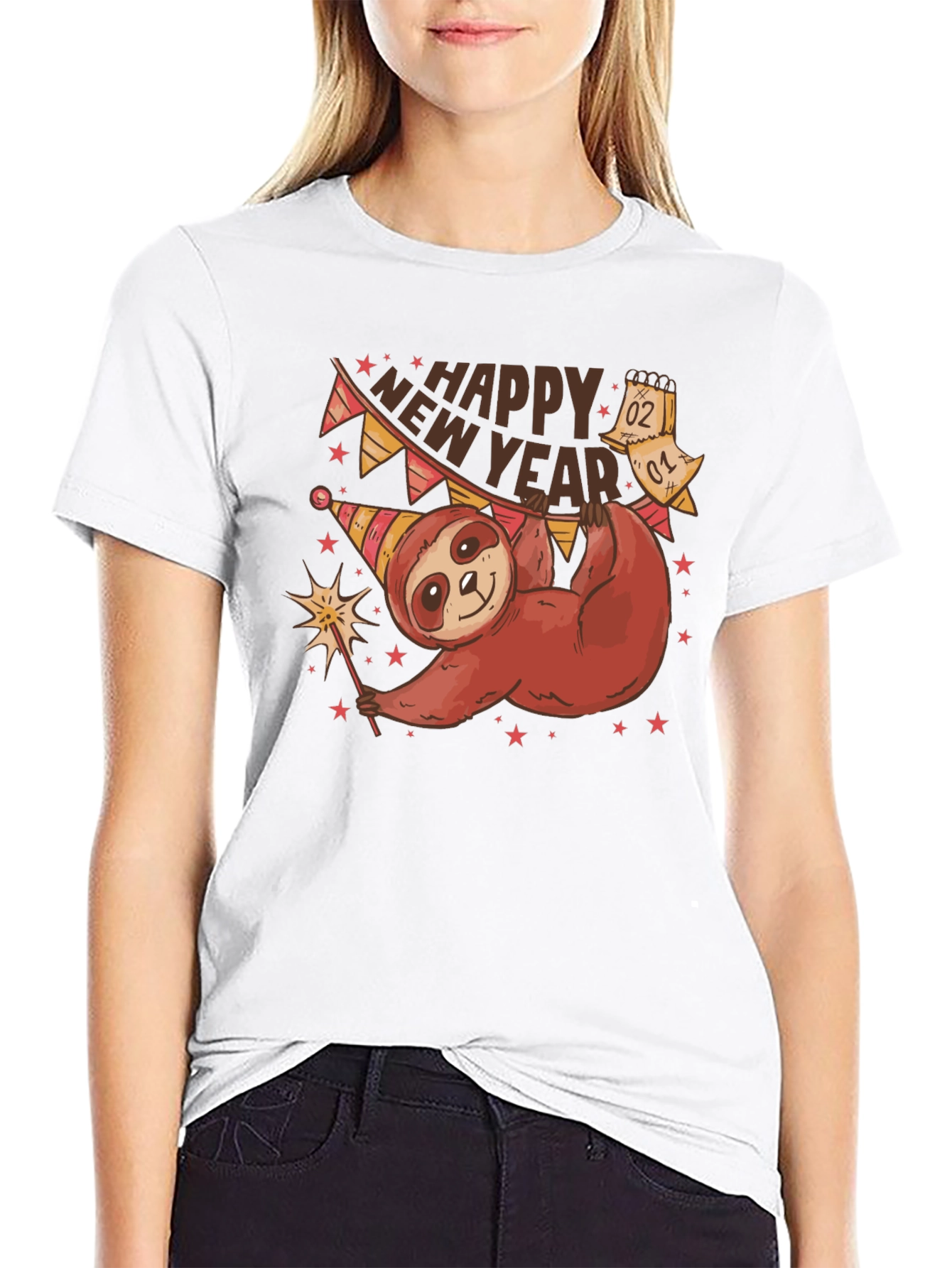 Happy New Year Sloth T-Shirt