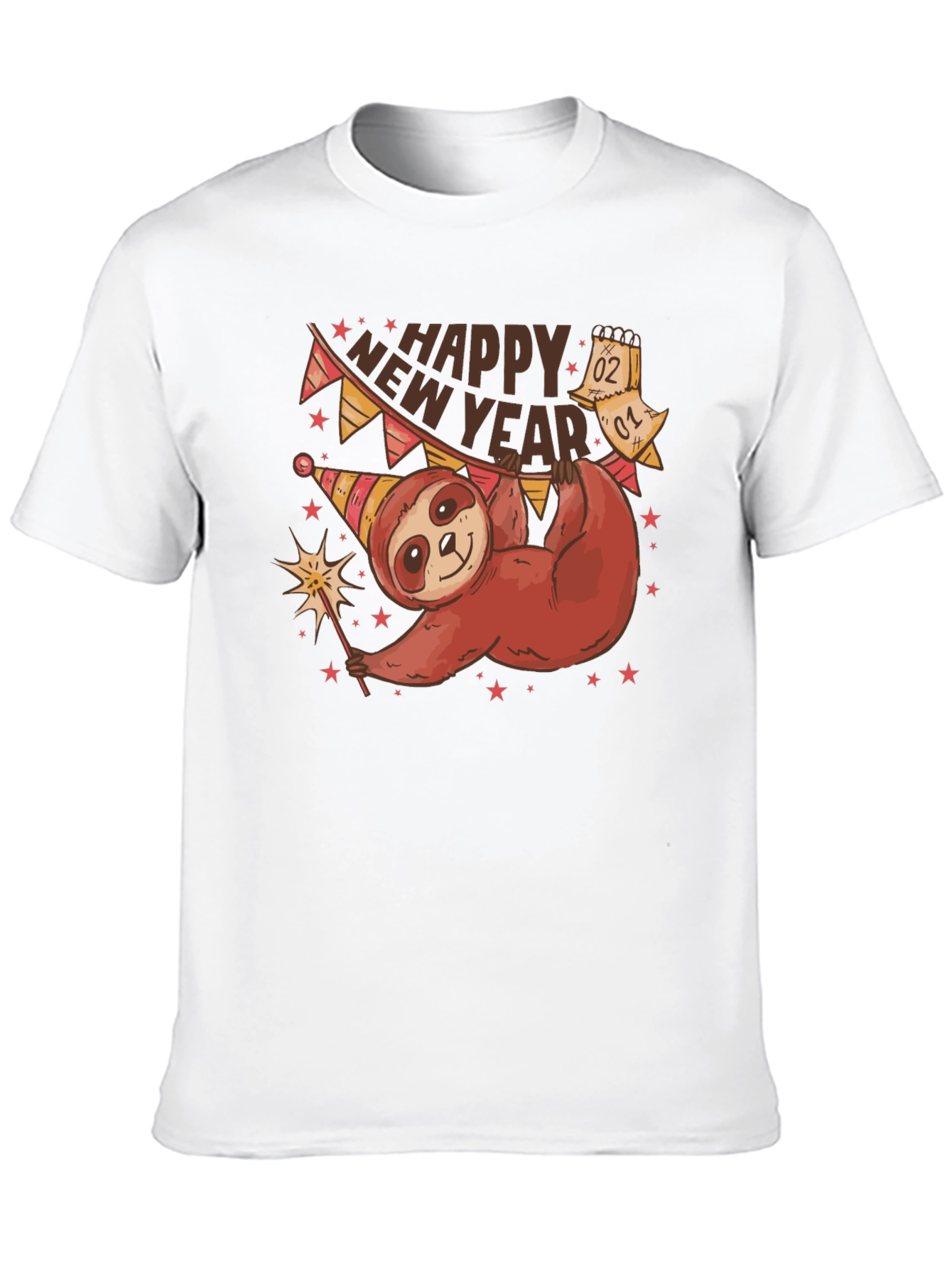 Happy New Year Sloth T-Shirt