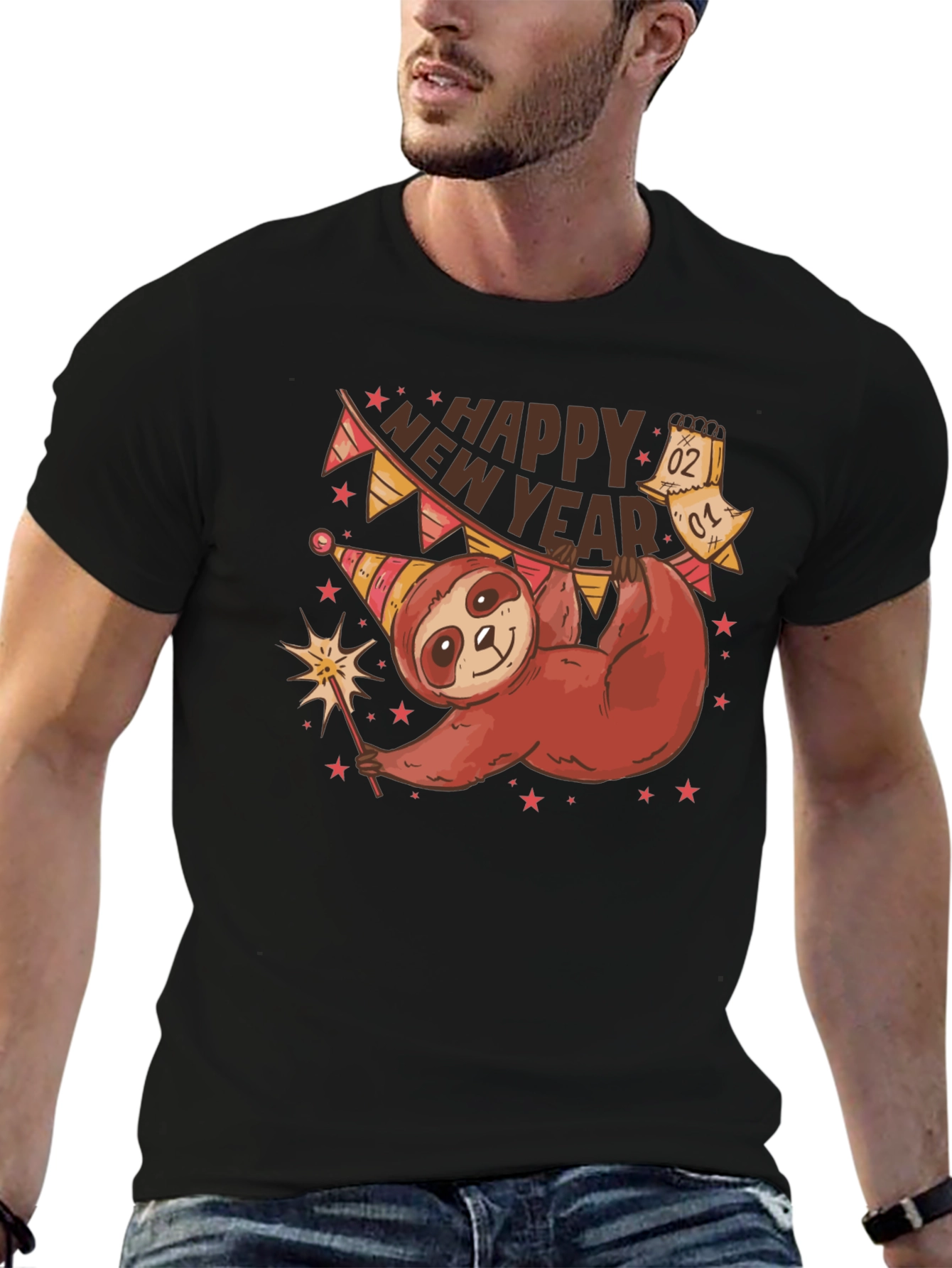Happy New Year Sloth T-Shirt