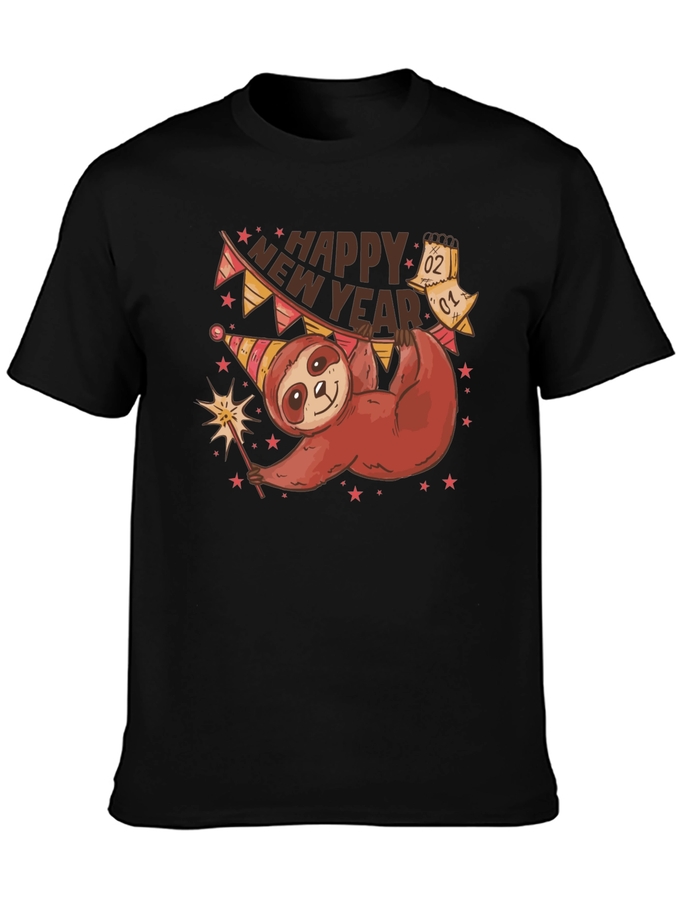 Happy New Year Sloth T-Shirt