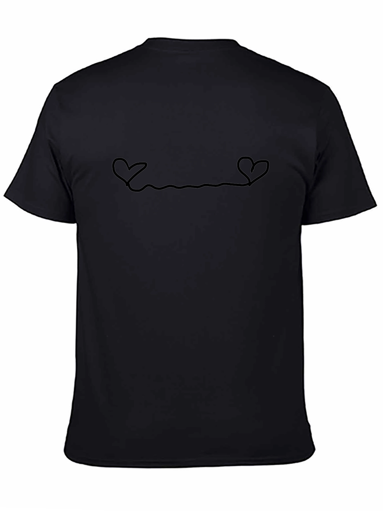 Minimalist Heartbeat T-Shirt - Black