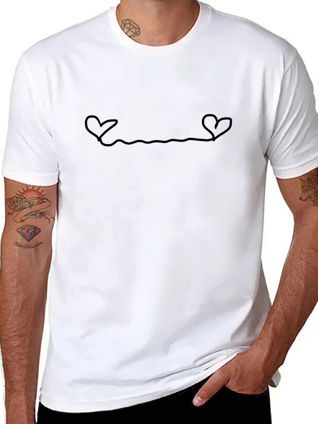Minimalist Heartbeat T-Shirt - Black