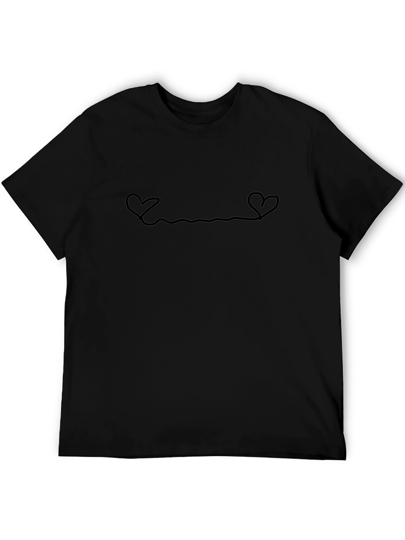 Minimalist Heartbeat T-Shirt - Black