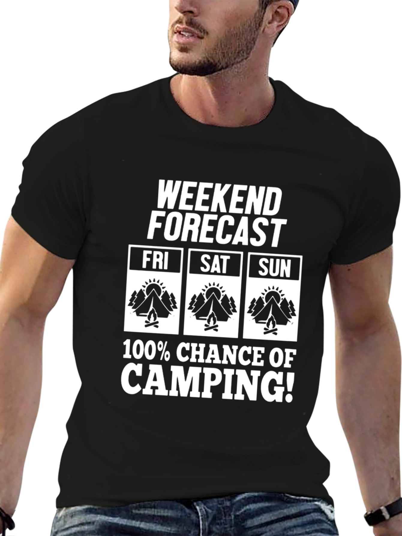 Weekend Camping Forecast Graphic Tee