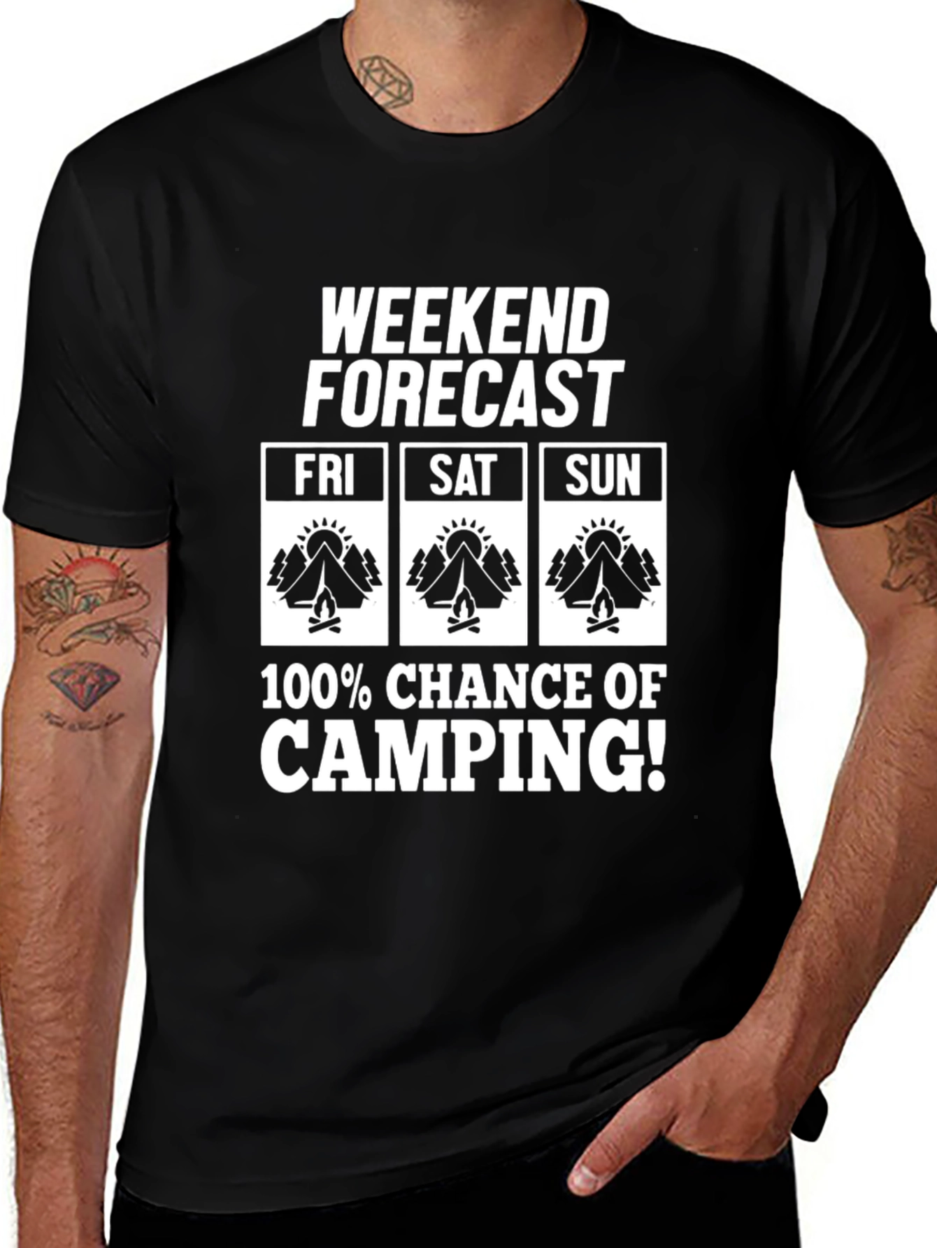 Weekend Camping Forecast Graphic Tee
