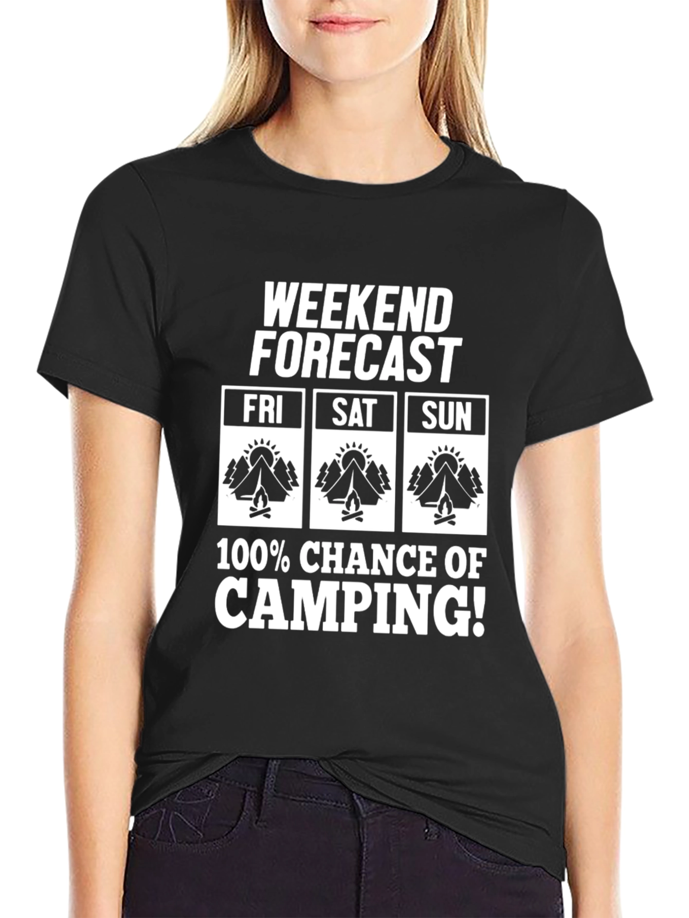 Weekend Camping Forecast Graphic Tee