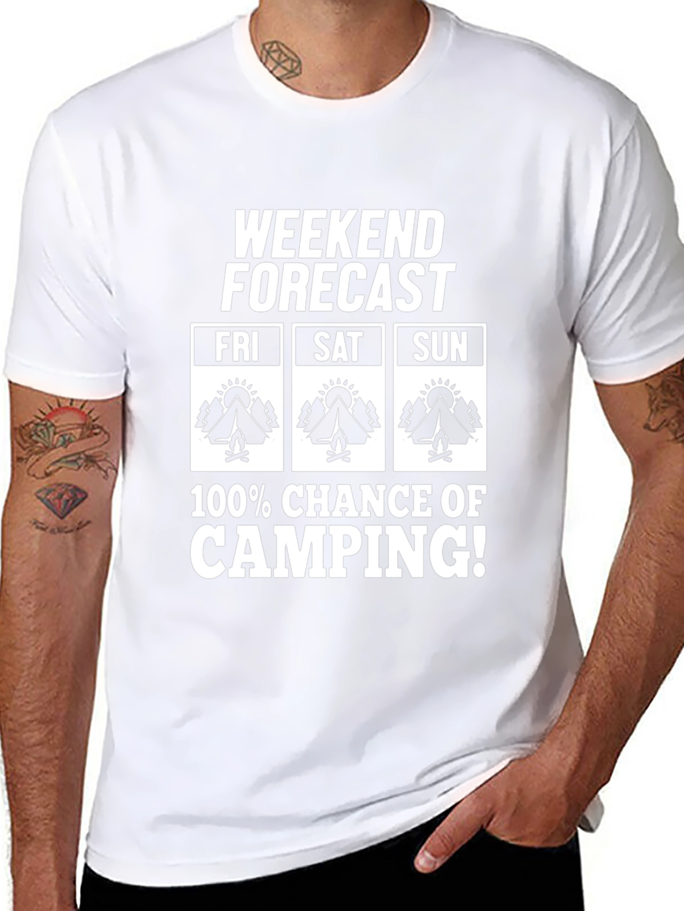 Weekend Camping Forecast Graphic Tee
