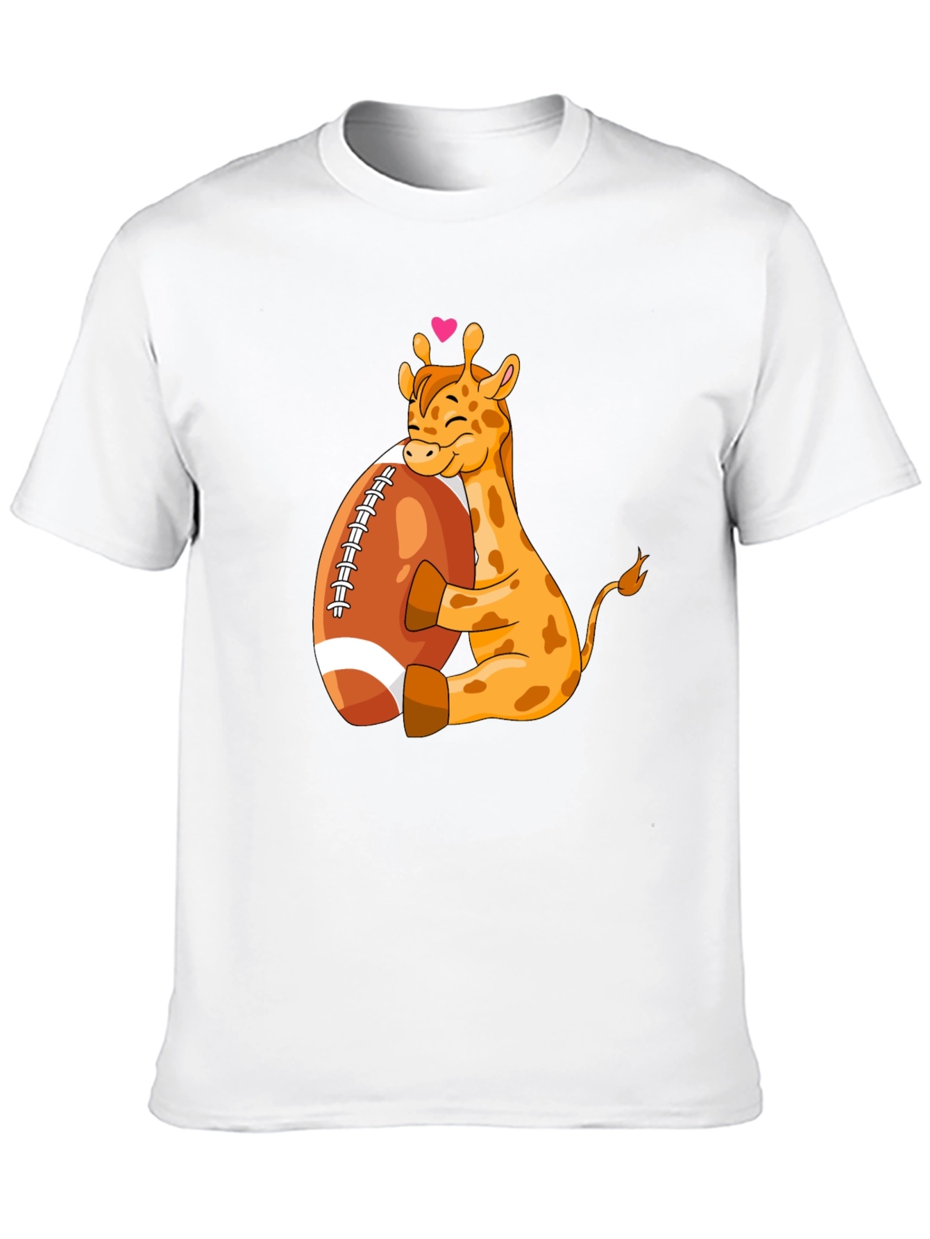 Giraffe Hugging Football T-Shirt