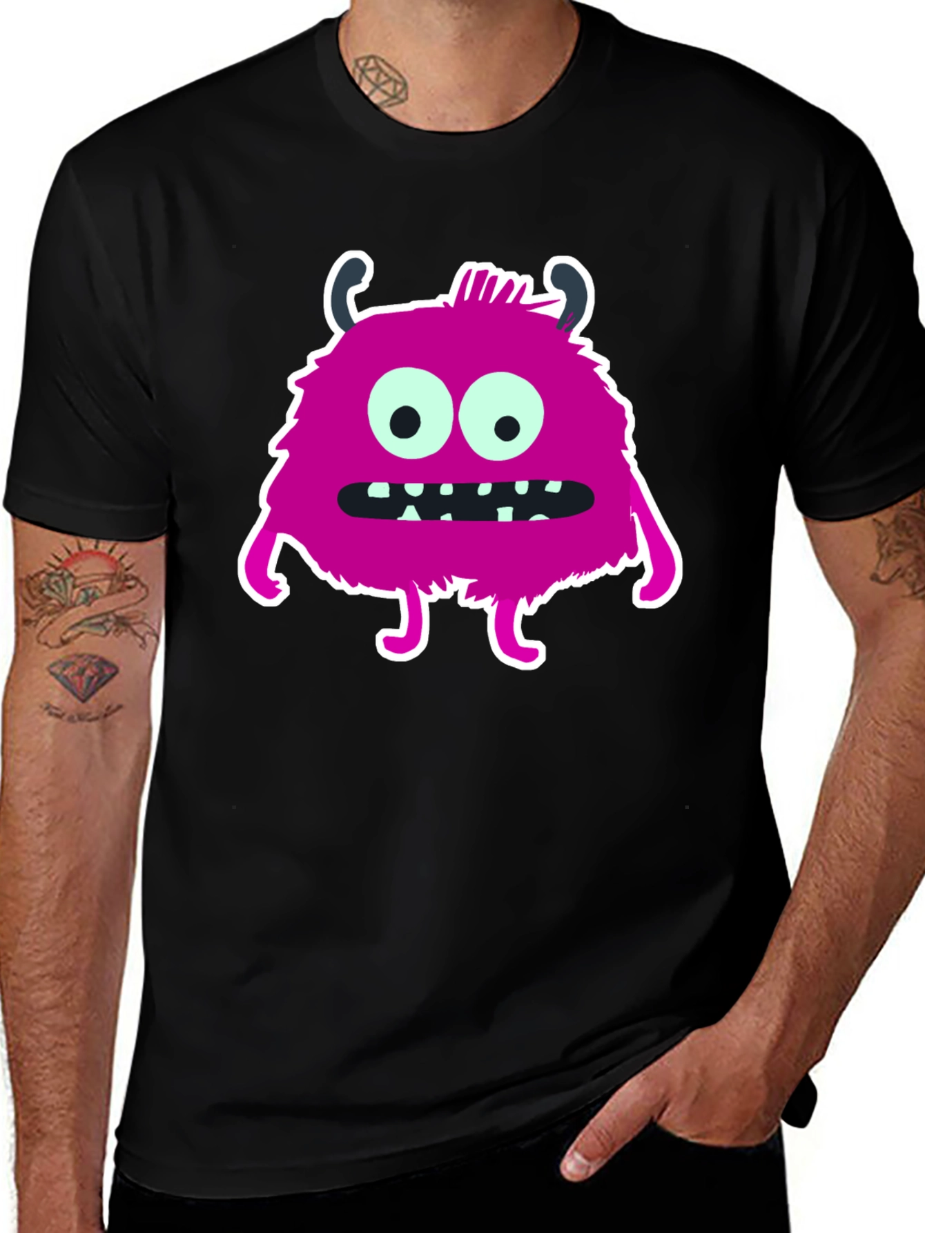 Monster Graphic T-Shirt - Black