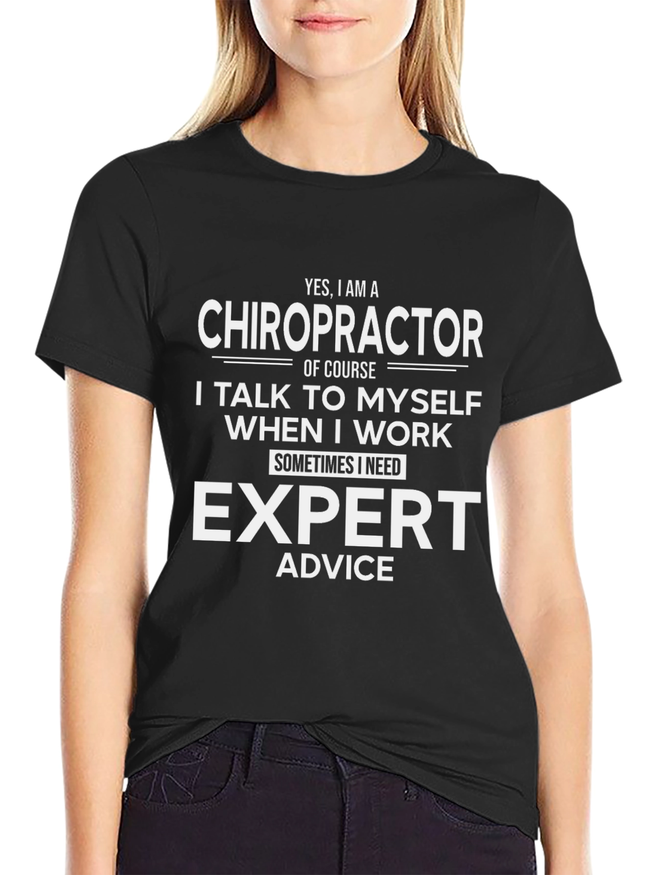 Chiropractor Expert Advice Black T-Shirt