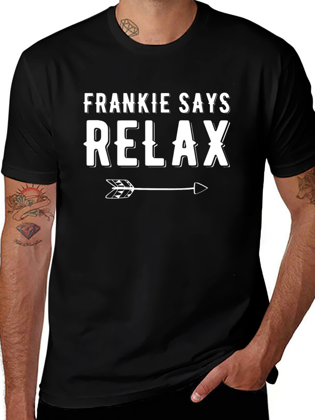 Frankie Says Relax T-Shirt - Black Cotton Tee